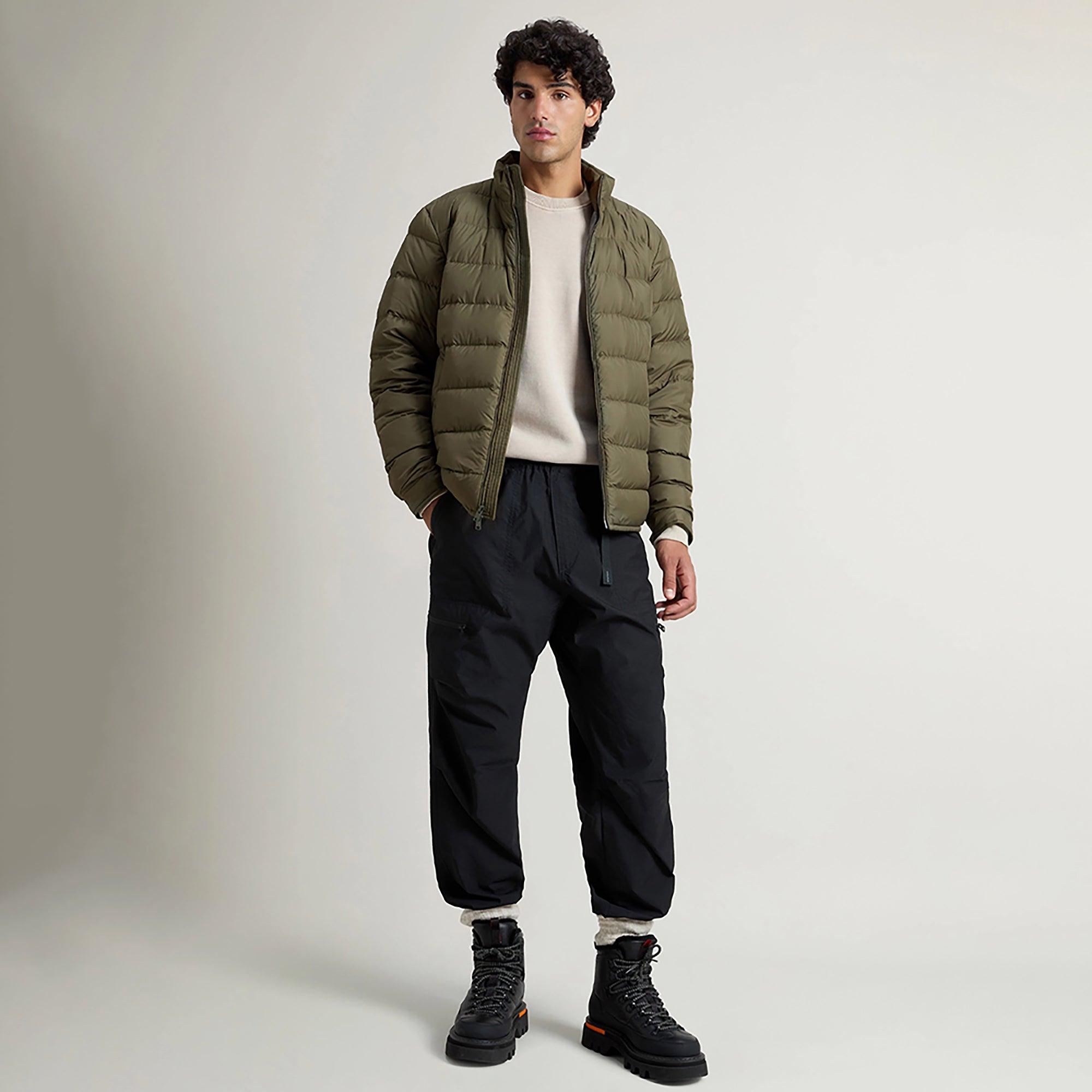 Product image 3 of 9 of Woolrich Men's Lightweight Microfibre Down Jacket - Dark Green