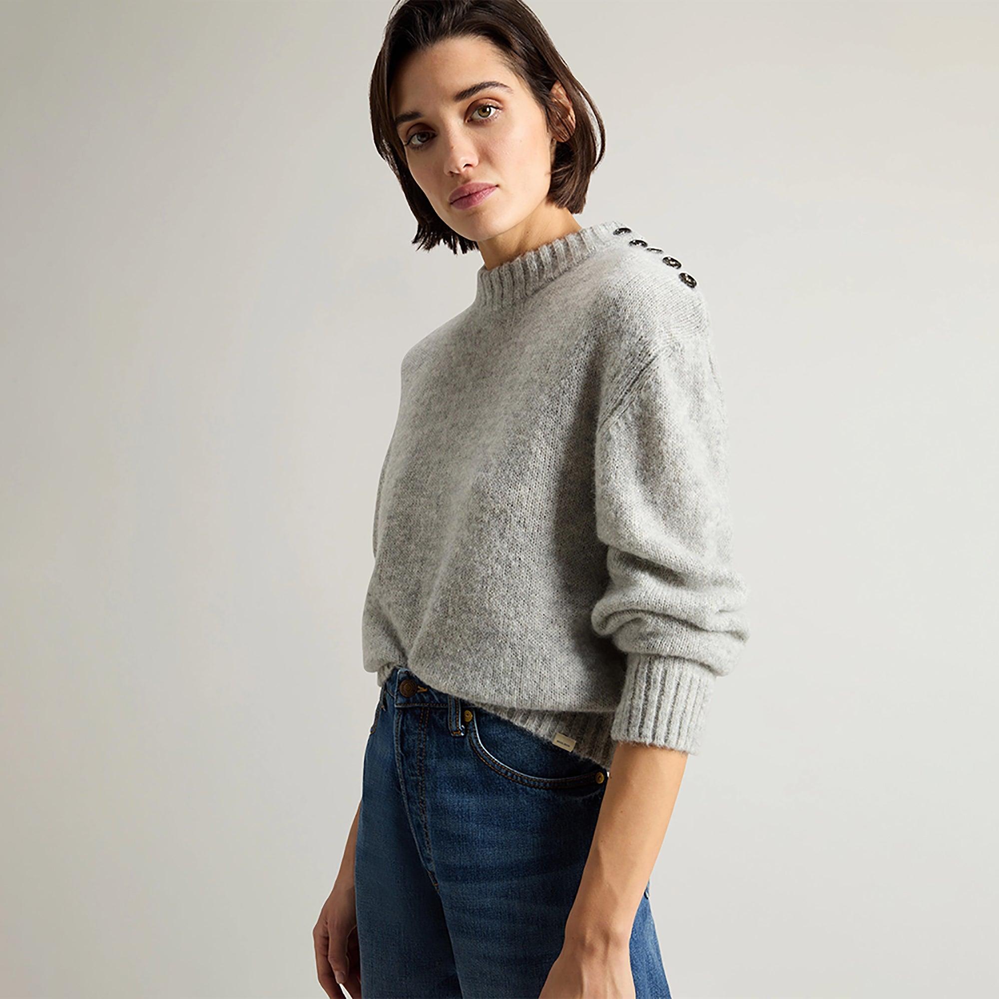Product image 5 of 8 of Woolrich Women's Alpaca Blend Sweater - Grey Melange