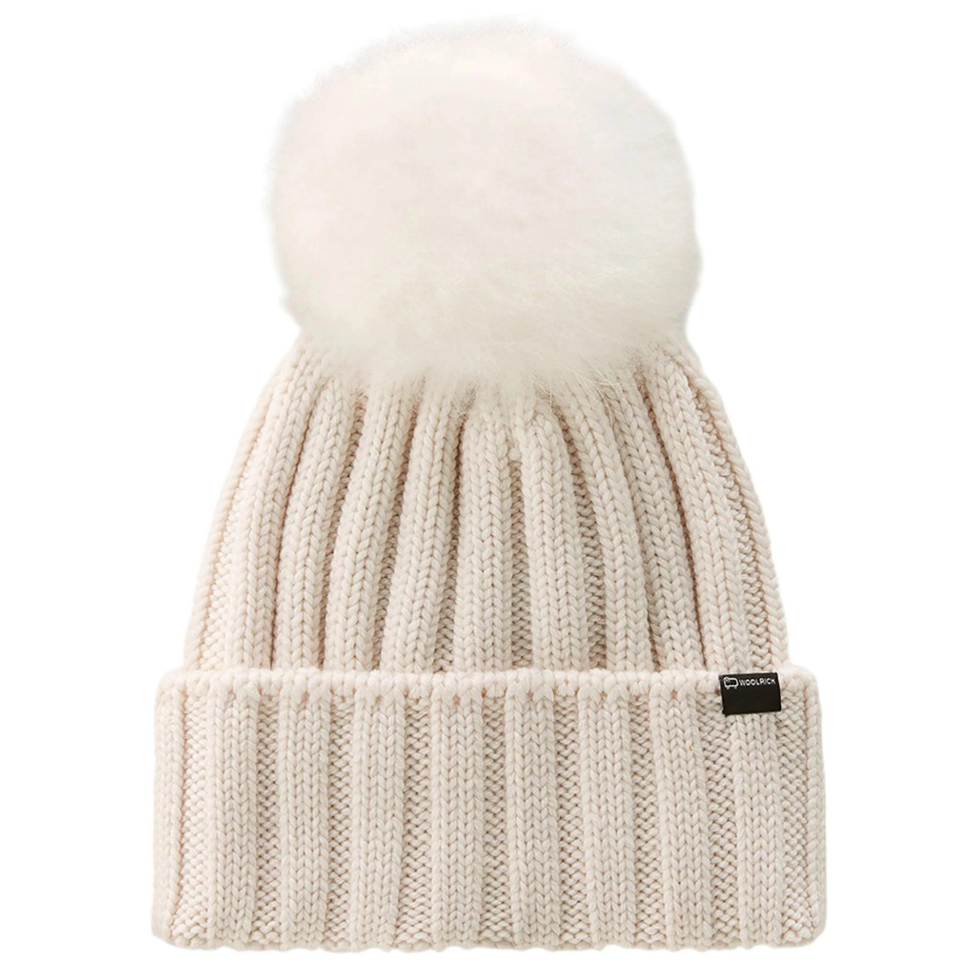 Product image 1 of 5 of Woolrich Women's Cashmere Pom-Pom Beanie - Milky Cream