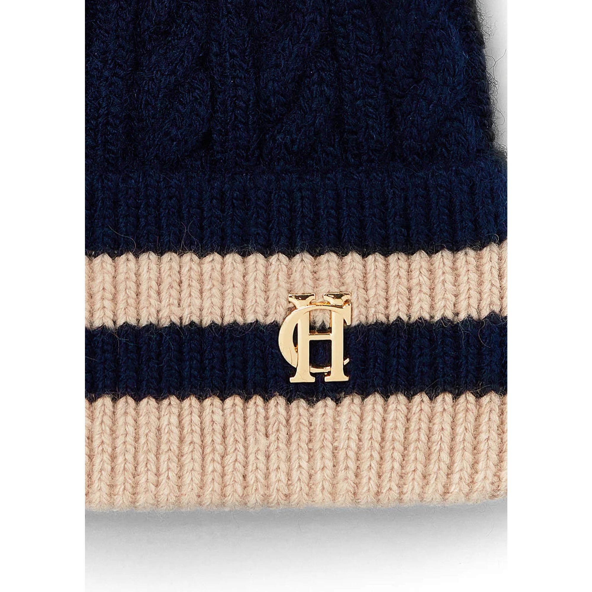 Product image 2 of 4 of Holland Cooper Zoe Beanie Bobble Hat - Ink Navy Stripe