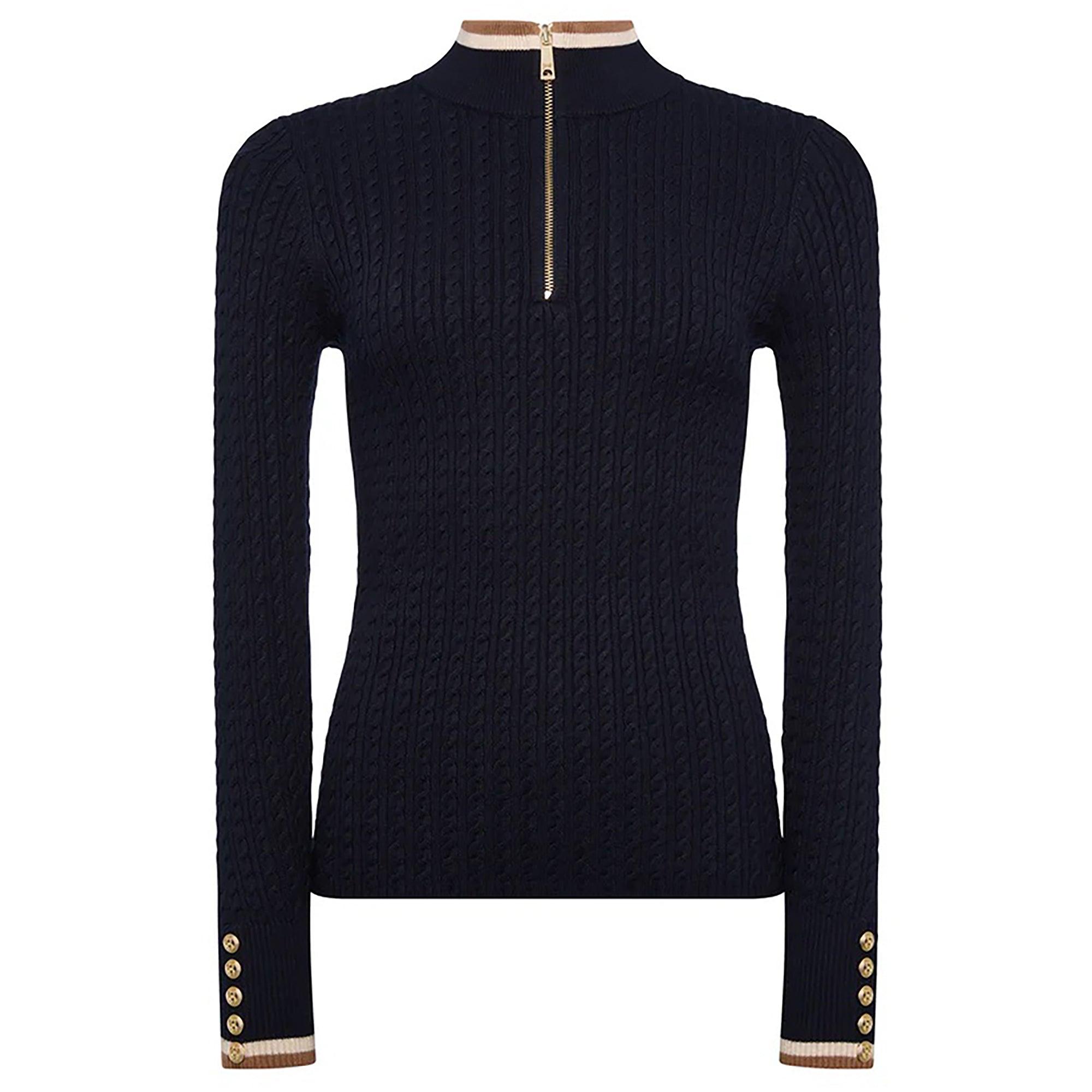 Product image 1 of 10 of Holland Cooper Women's Zoe Quarter Zip Knit - Ink Navy