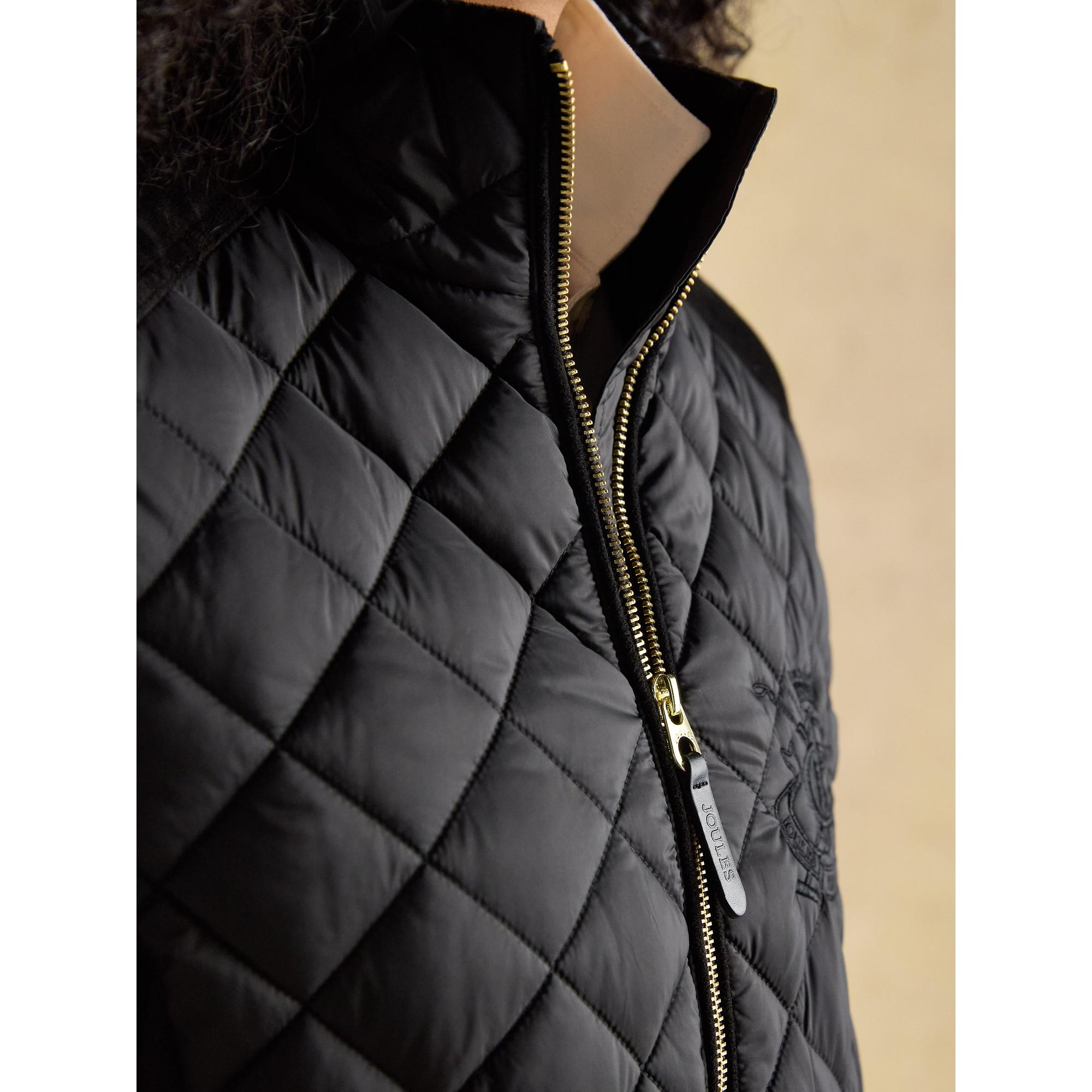 Product image 4 of 8 of Joules Women's Braemar Luxe Showerproof Diamond Quilted Coat - Black