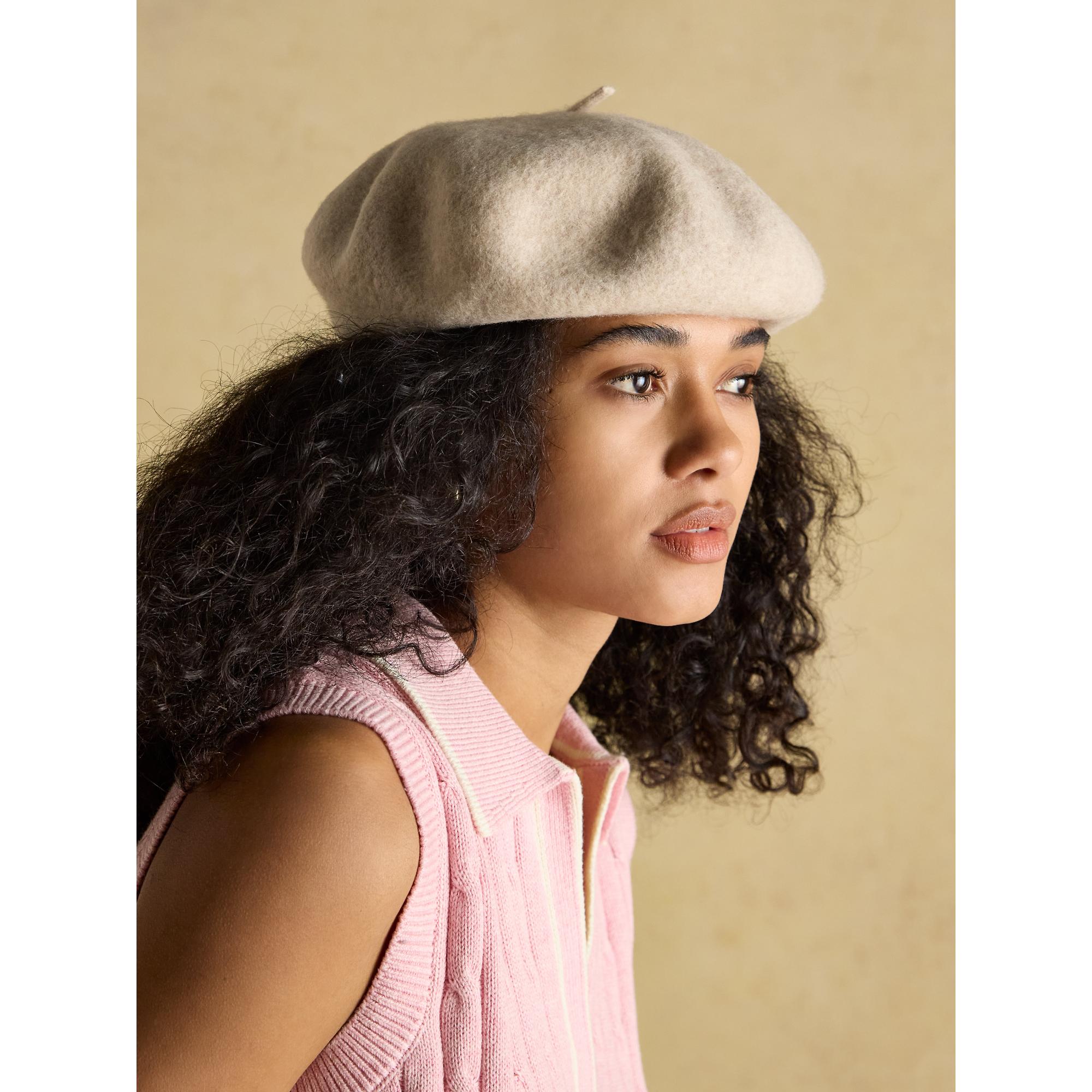 Product image 5 of 6 of Joules Women's Amelie Adjustable Wool Beret Hat - Cream