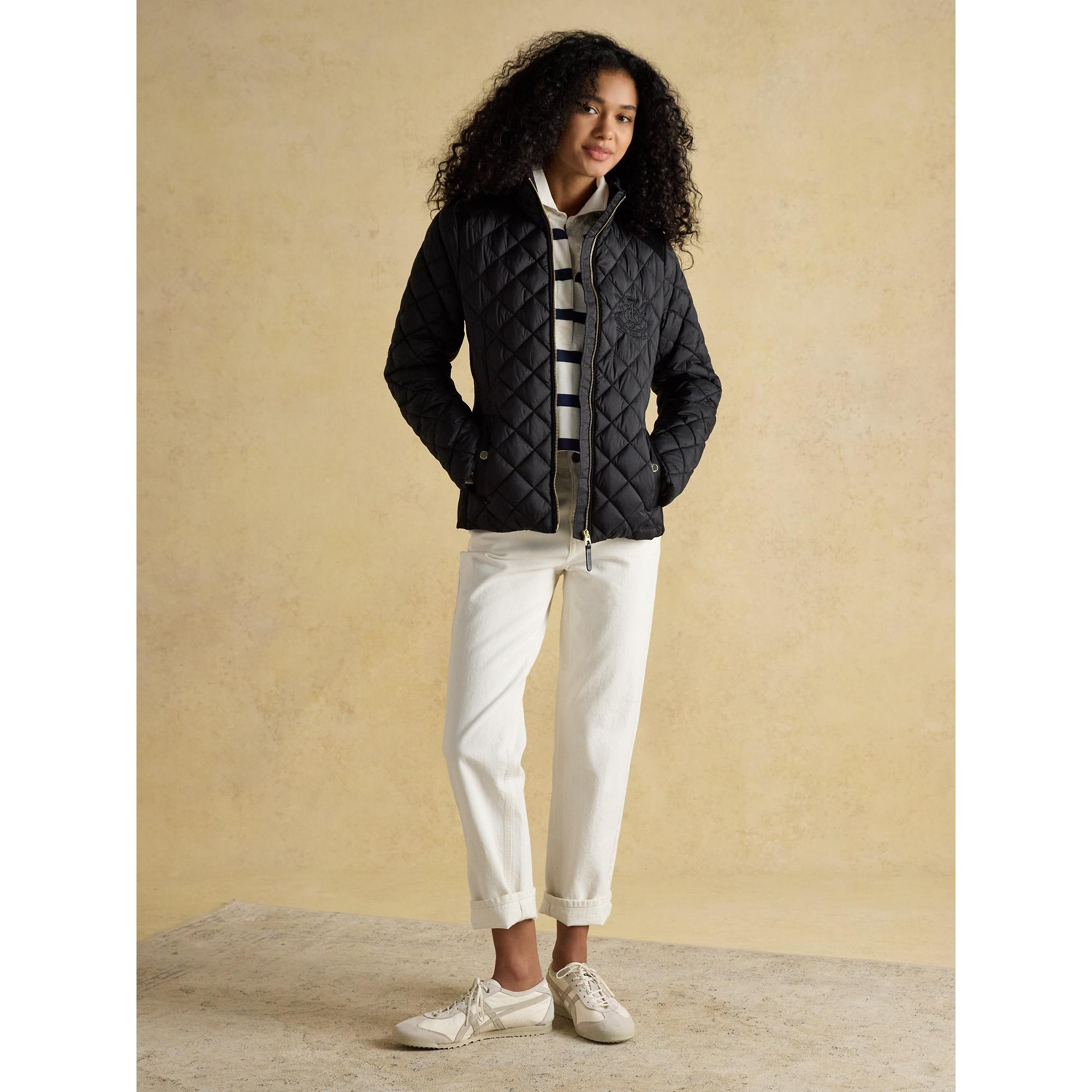 Product image 5 of 8 of Joules Women's Braemar Luxe Showerproof Diamond Quilted Coat - Black