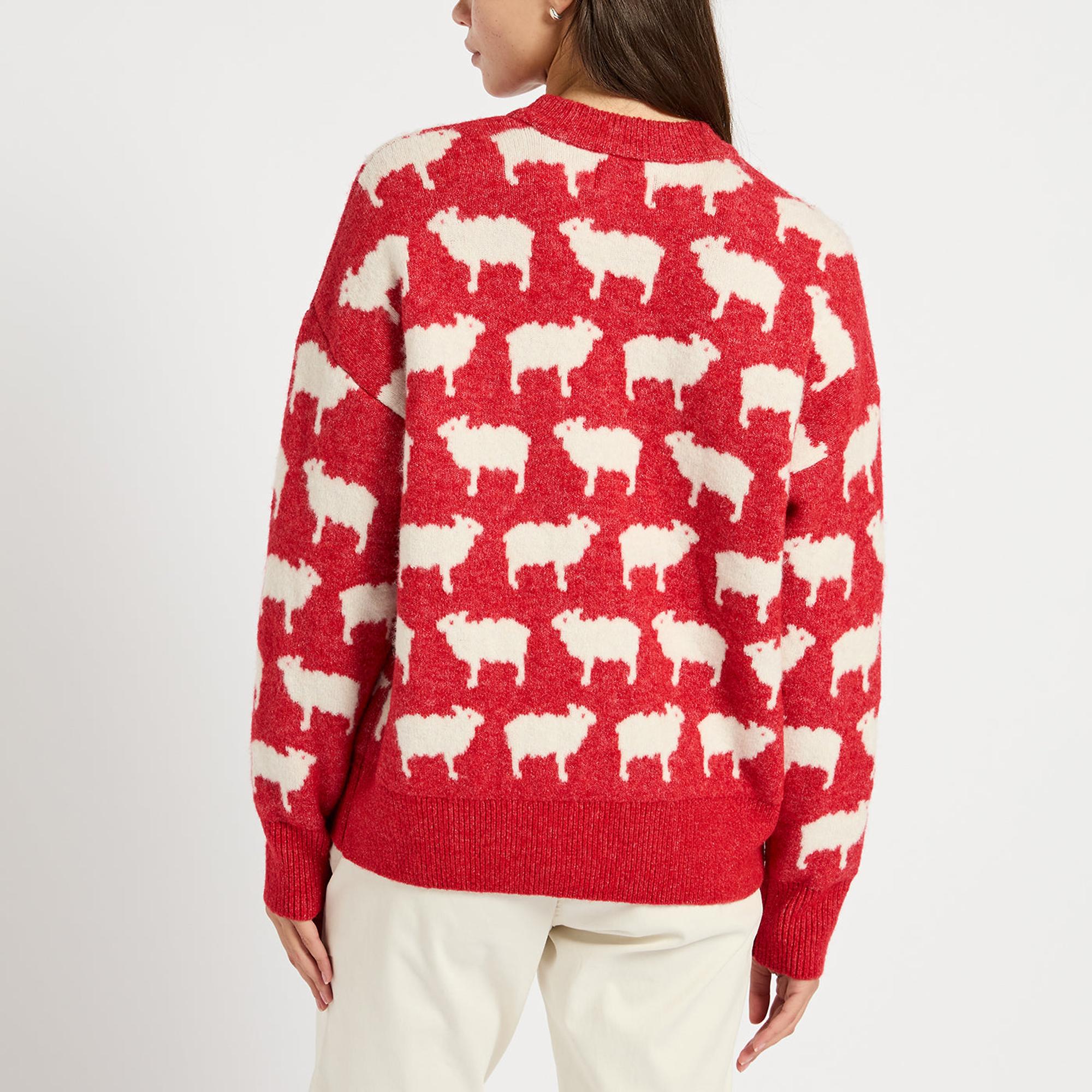 Product image 4 of 4 of Joules Women's What The Flock Intarsia Jumper - Red