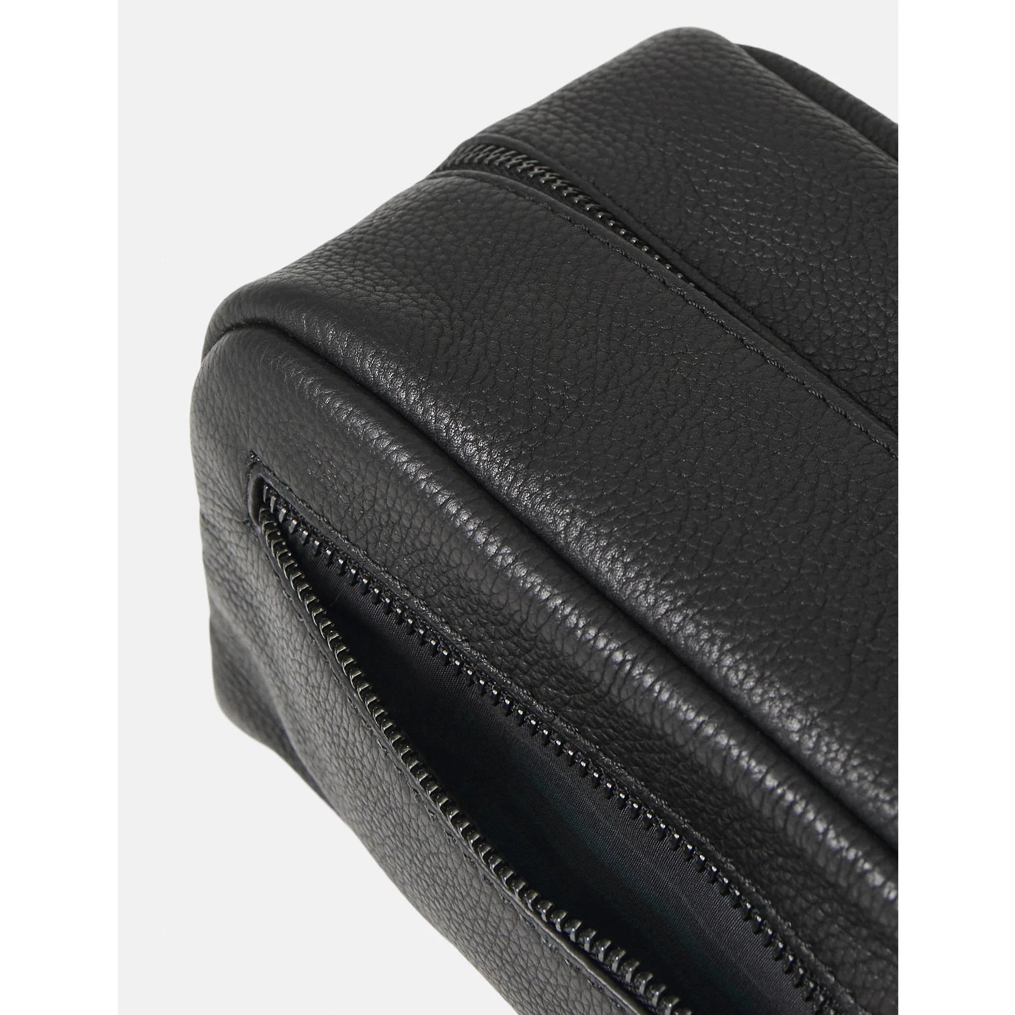 Product image 4 of 5 of Lyle & Scott Leather Wash Bag - Jet Black