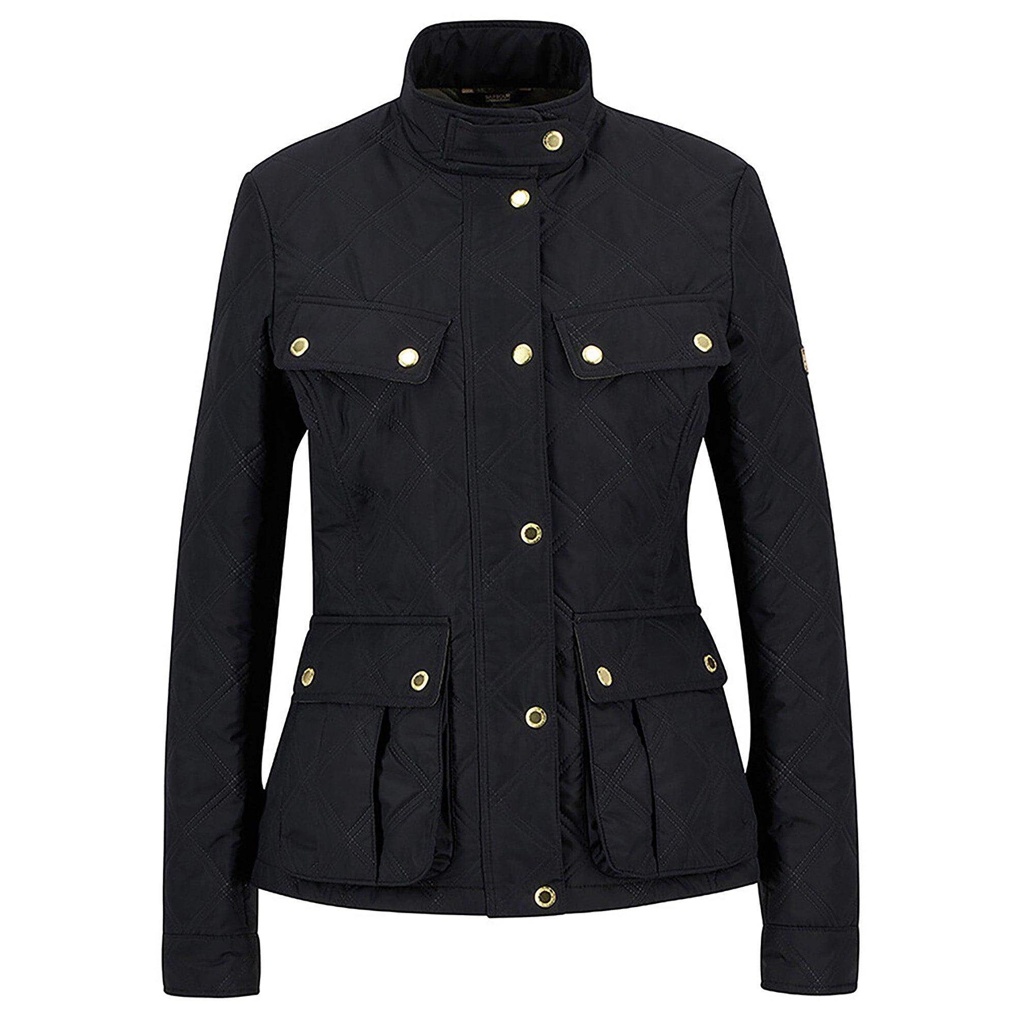 Product image 1 of 7 of Barbour International Women's Halsey Quilted Jacket - Black/Dusky Khaki