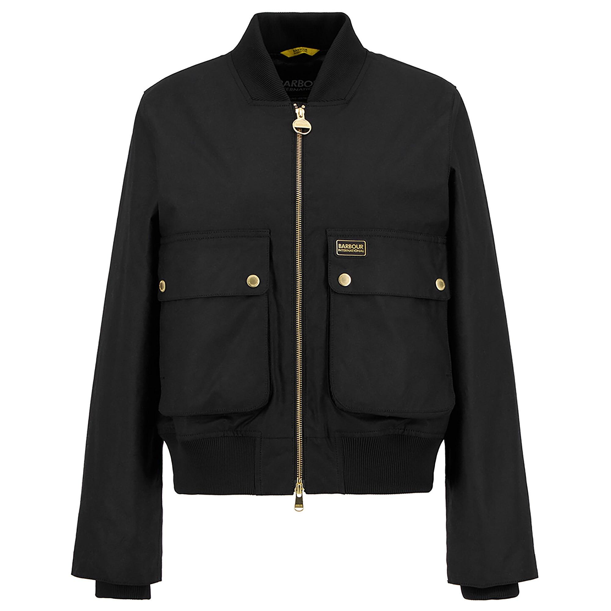 Product image 1 of 7 of Barbour International Women's Patsy Wax Bomber Jacket - Black