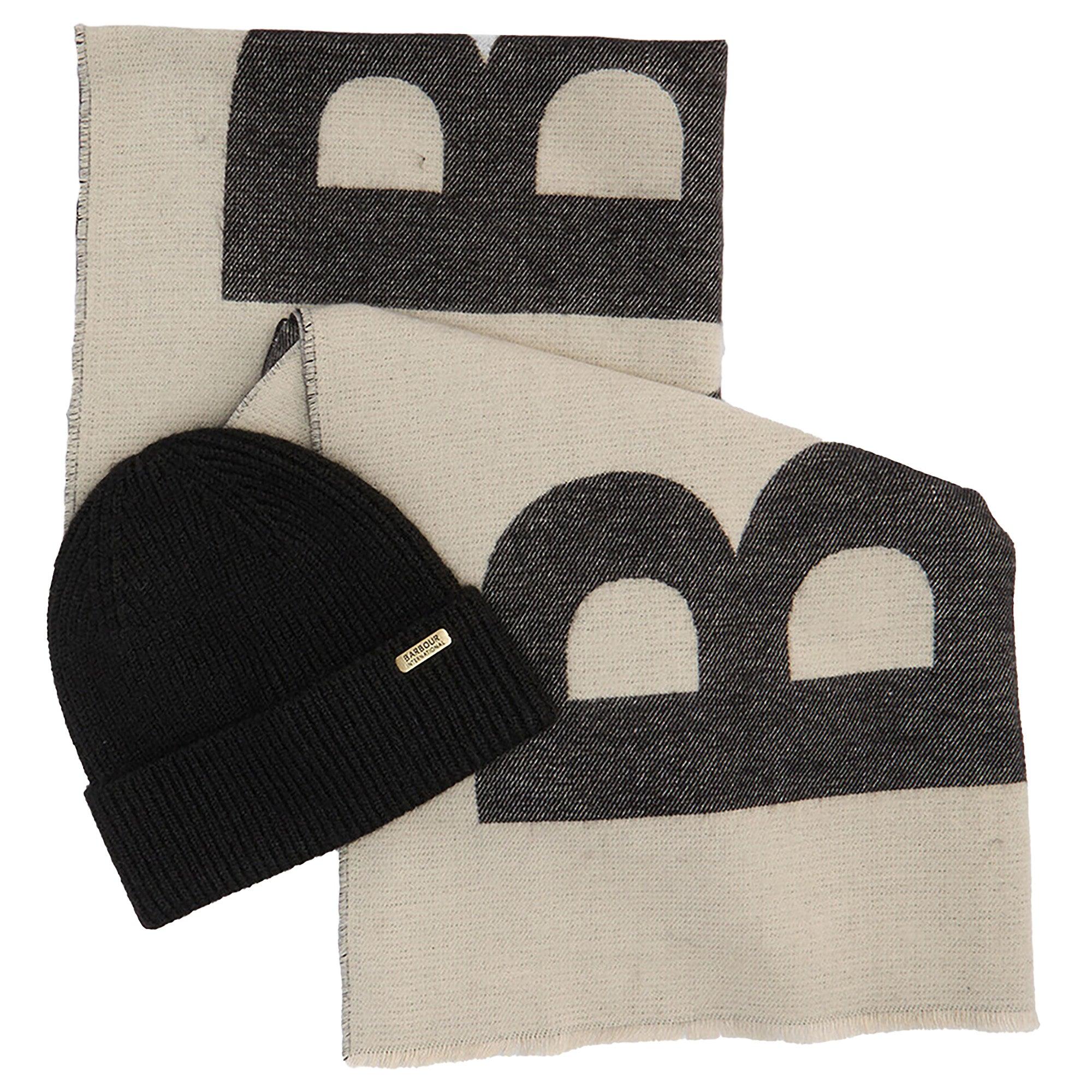 Product image 1 of 10 of Barbour International Women's Pendle Beanie & Milla Scarf Gift Set - Black/Jasmine