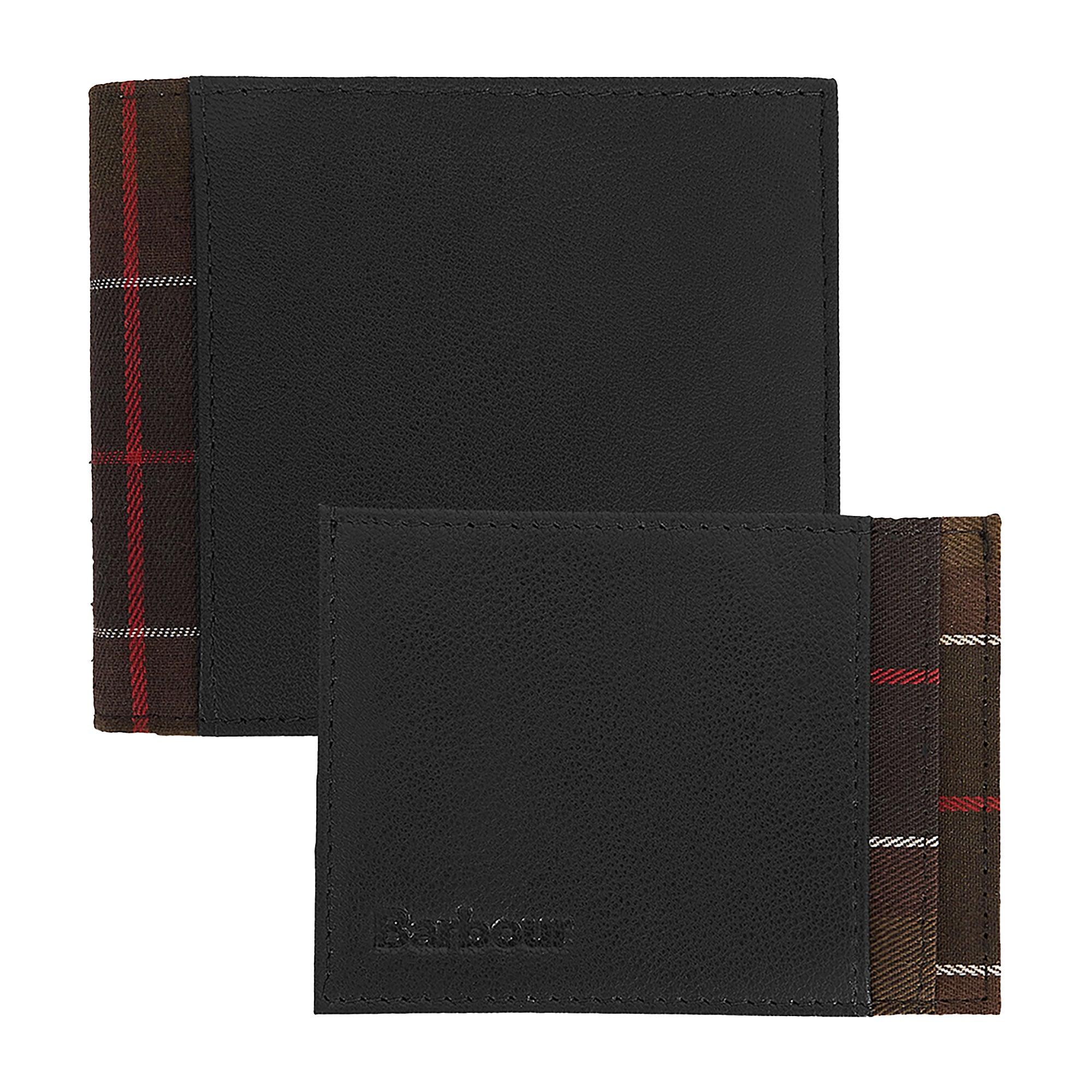Product image 1 of 5 of Barbour Leather Wallet & Card Holder Gift Set - Black/Classic Tartan