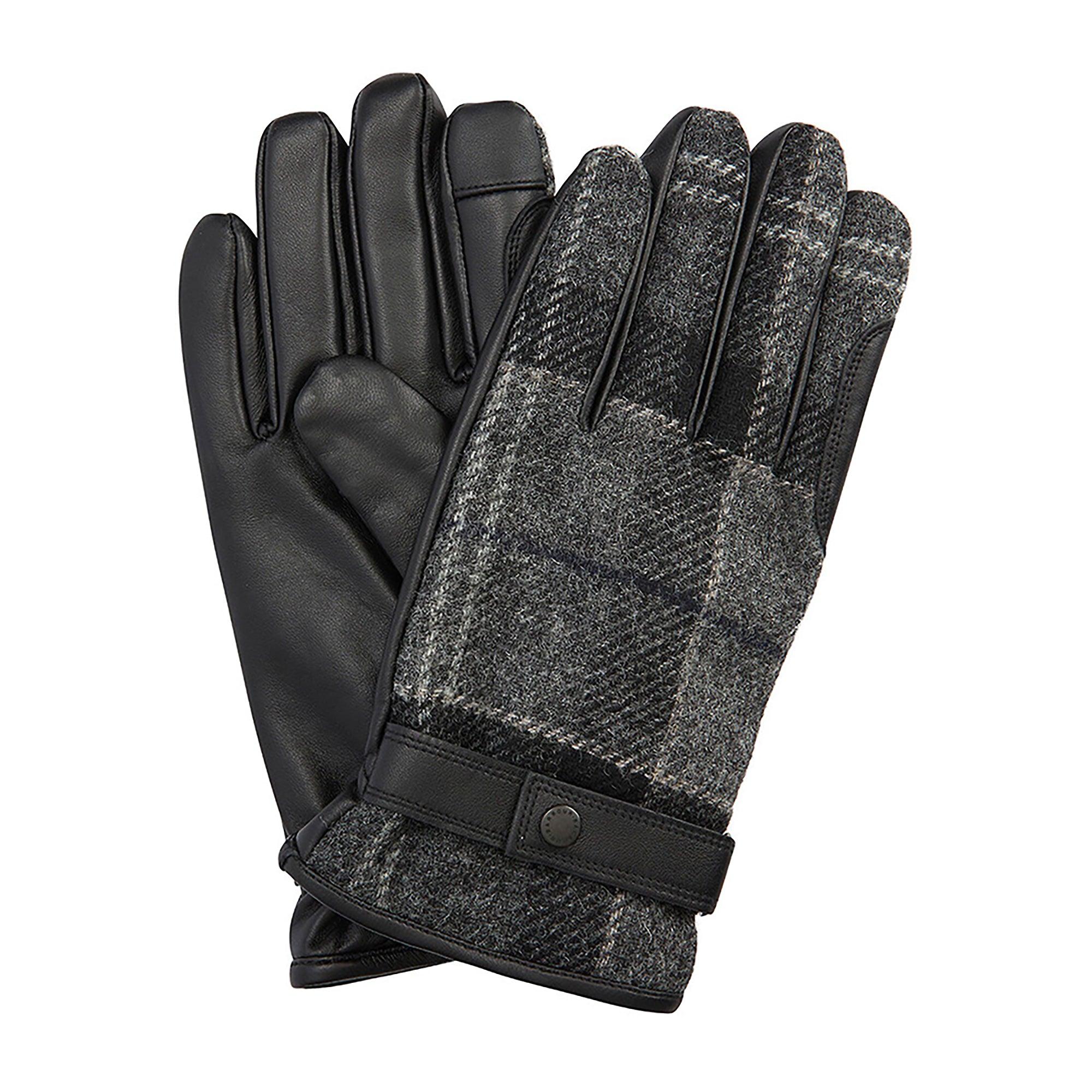 Product image 1 of 3 of Barbour Men's Newbrough Tartan Gloves - Black/Grey