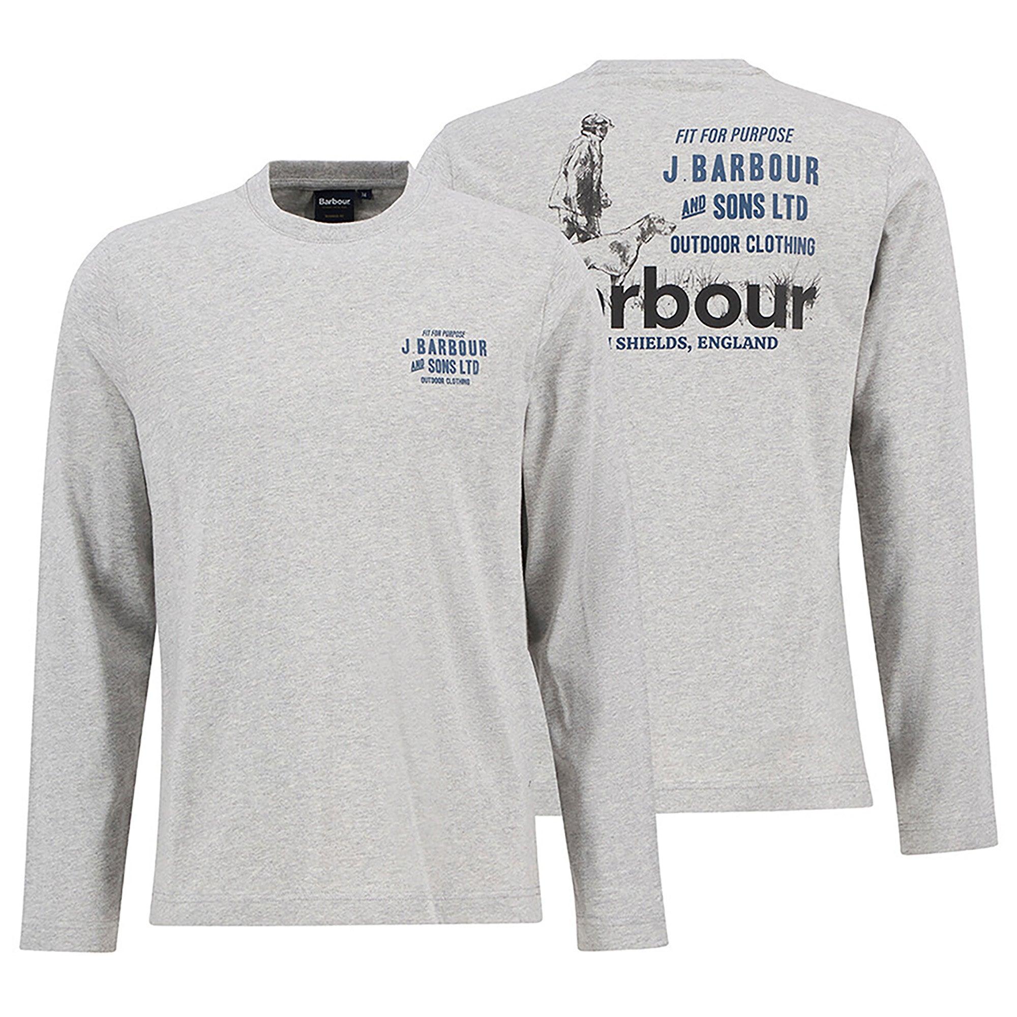 Product image 1 of 8 of Barbour Men's Pointer Long Sleeve Graphic T-Shirt - Grey Marl