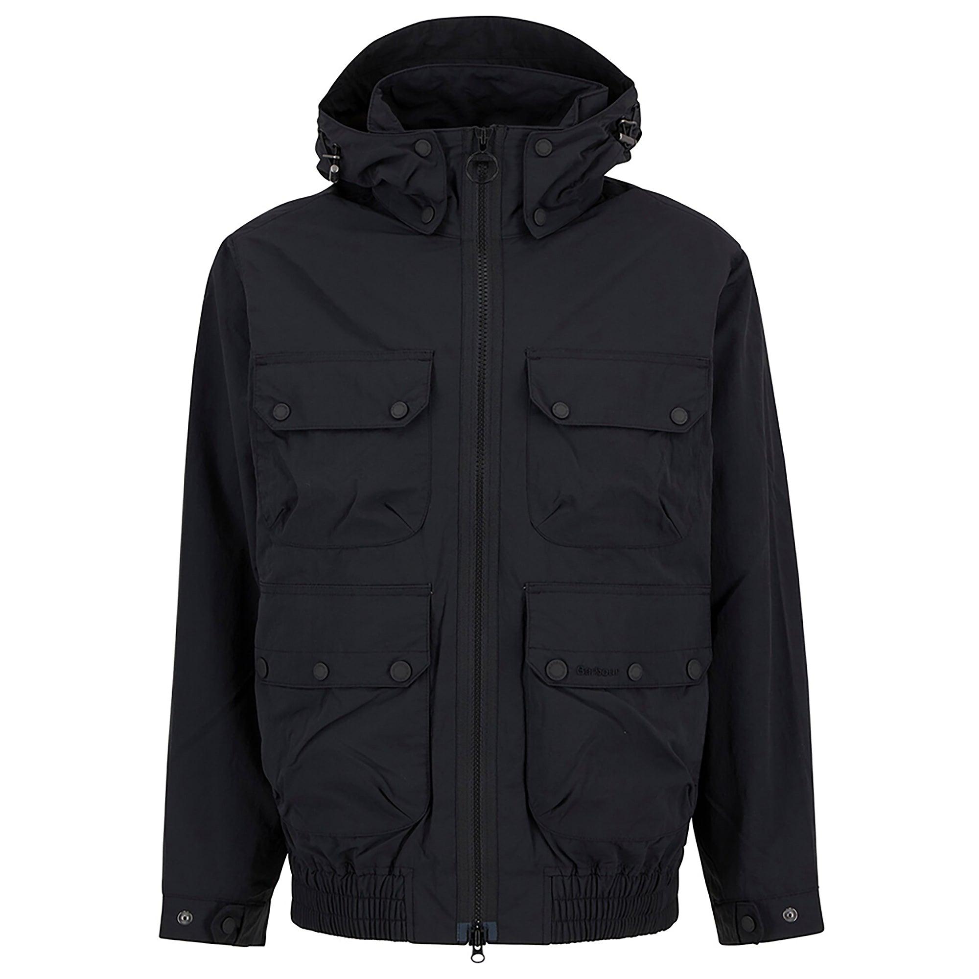 Product image 1 of 8 of Barbour Men's Re-Engineered Hooded Showerproof Flight Bedale Jacket - Black