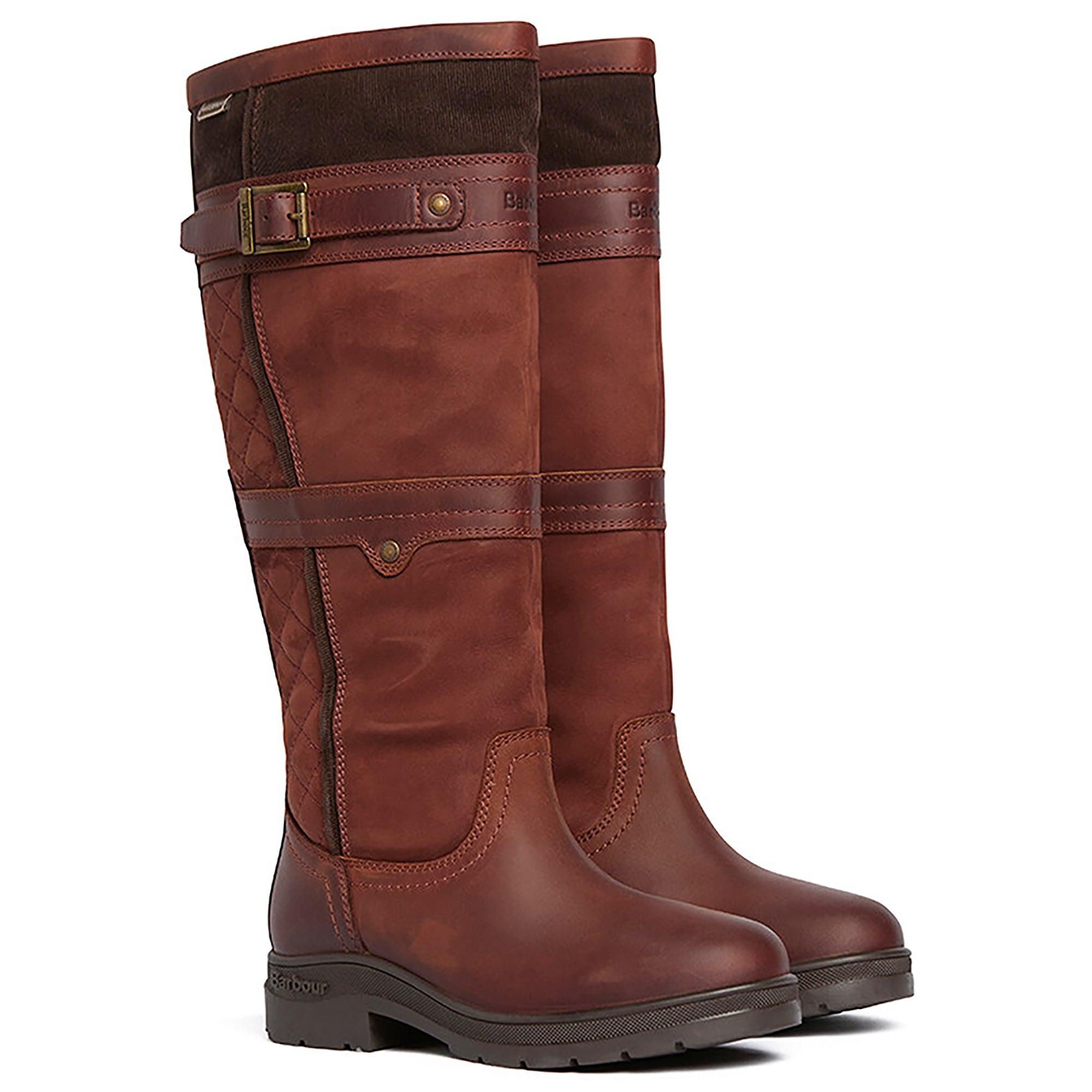 Product image 1 of 12 of Barbour Women's Beaconsfield Tall Boots - Mahogony/Choc Nubuck