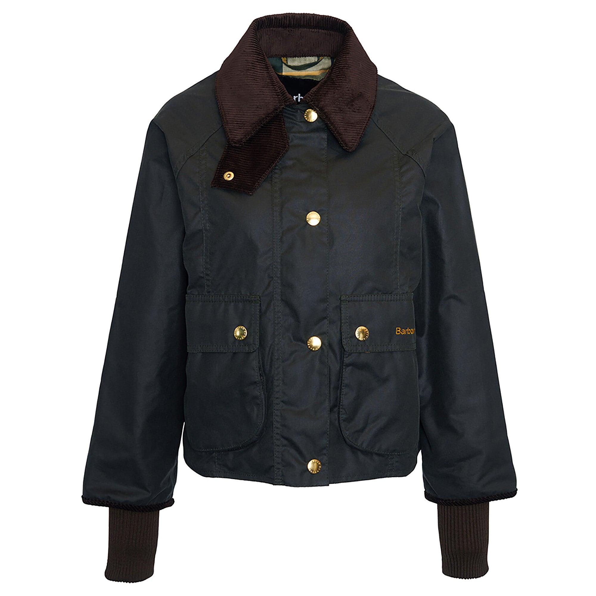 Product image 1 of 9 of Barbour Women's Cropped Beadnell Wax Jacket - Sage/Ancient