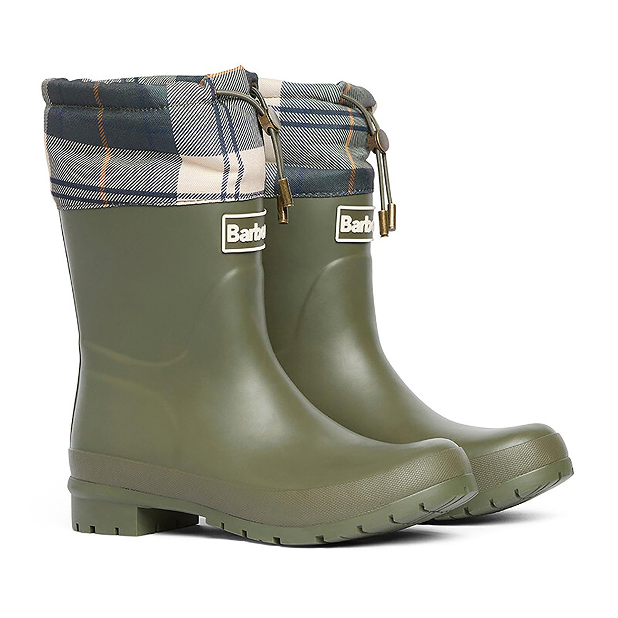 Product image 1 of 10 of Barbour Women's Mowbray Mid Wellington Boots - Olive/Ancient Tartan