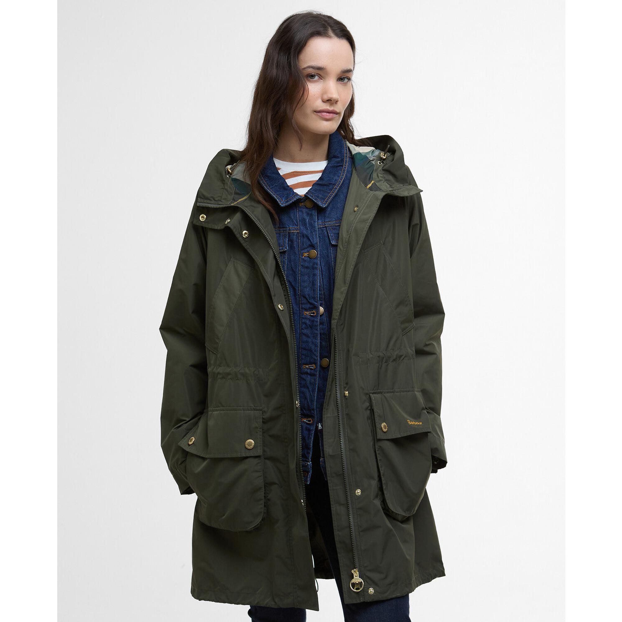 Product image 2 of 9 of Barbour Women's Una Showerproof Parka - Olive/Ancient Tartan