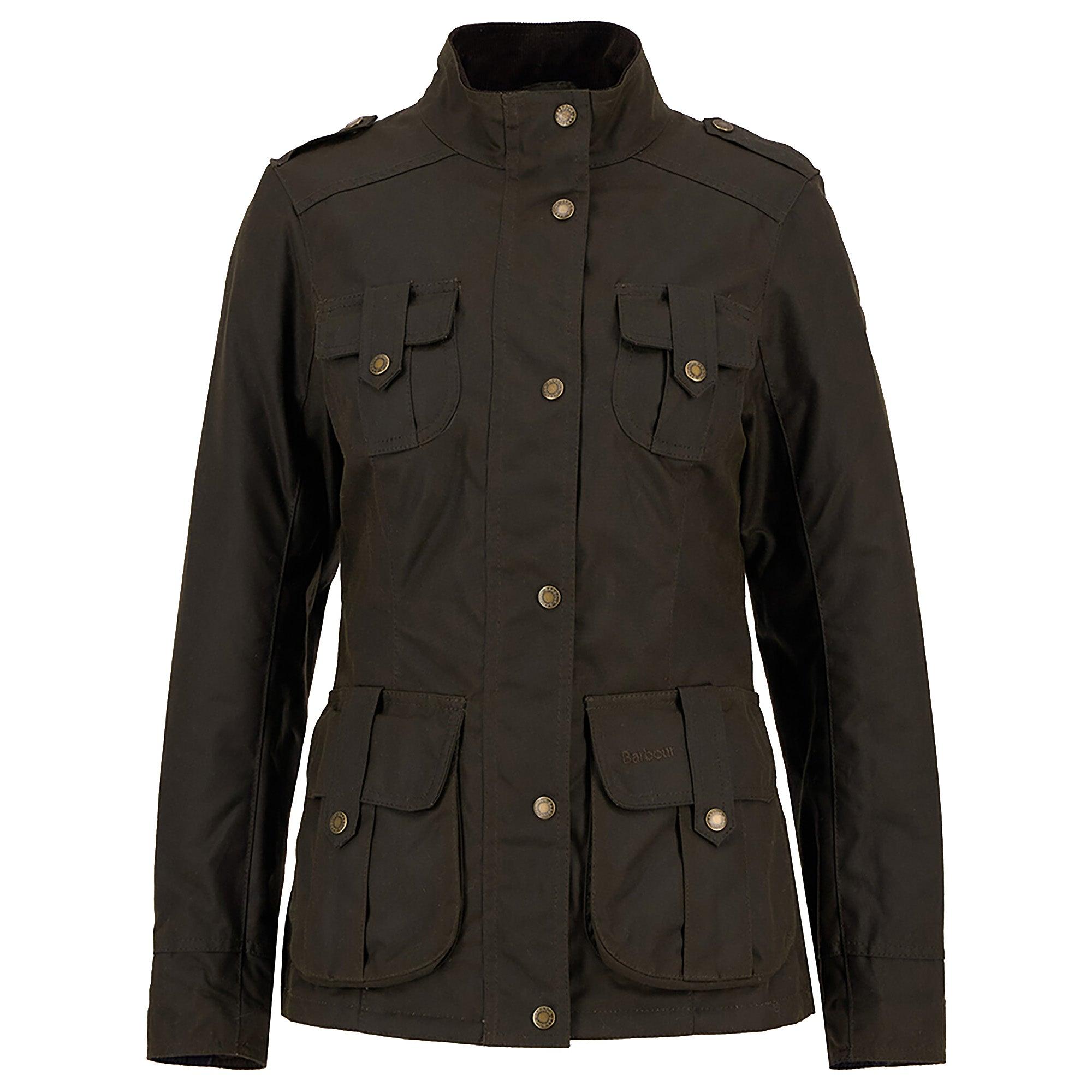 Product image 1 of 8 of Barbour Women's Winter Defence Waxed Jacket - Olive/Classic