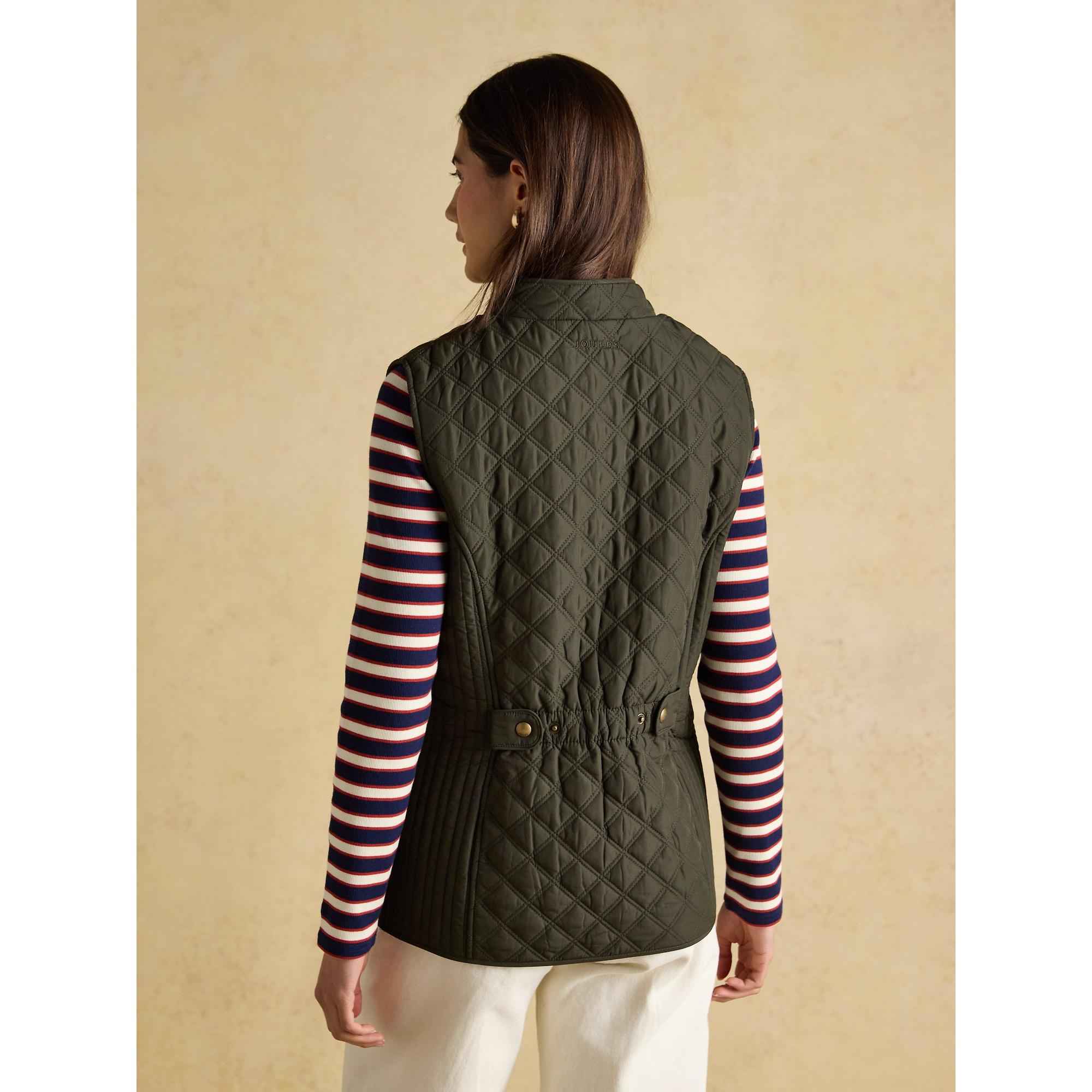 Product image 9 of 10 of Joules Women's Minx Showerproof Diamond Quilted Gilet - Green