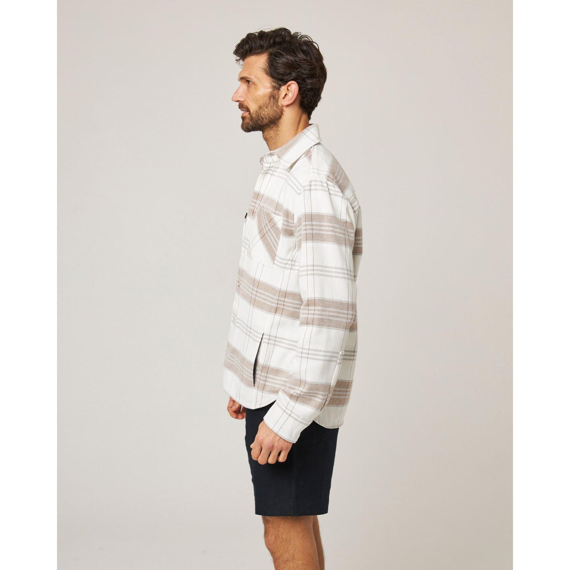 Product image 4 of 8 of Peregrine Men's Made In England Blunt Overshirt - White Grid