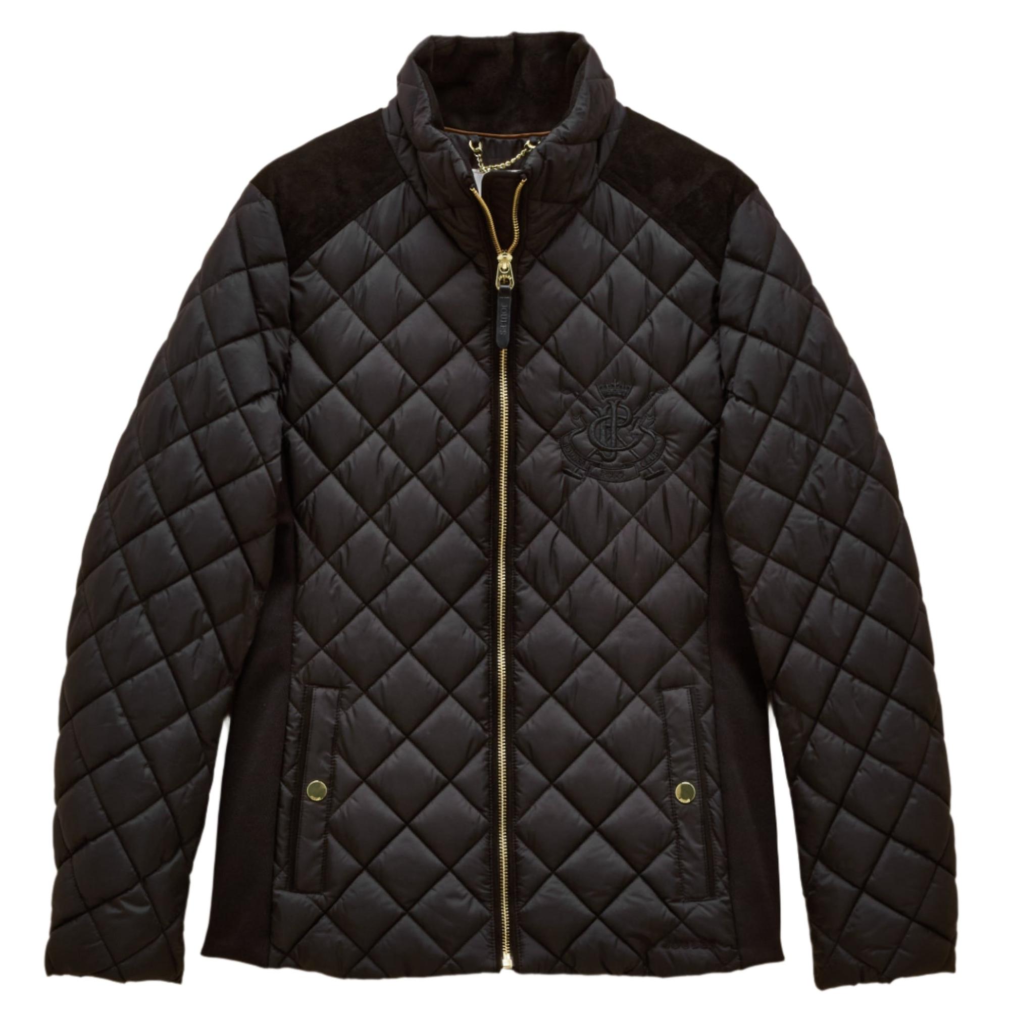 Product image 1 of 8 of Joules Women's Braemar Luxe Showerproof Diamond Quilted Coat - Black