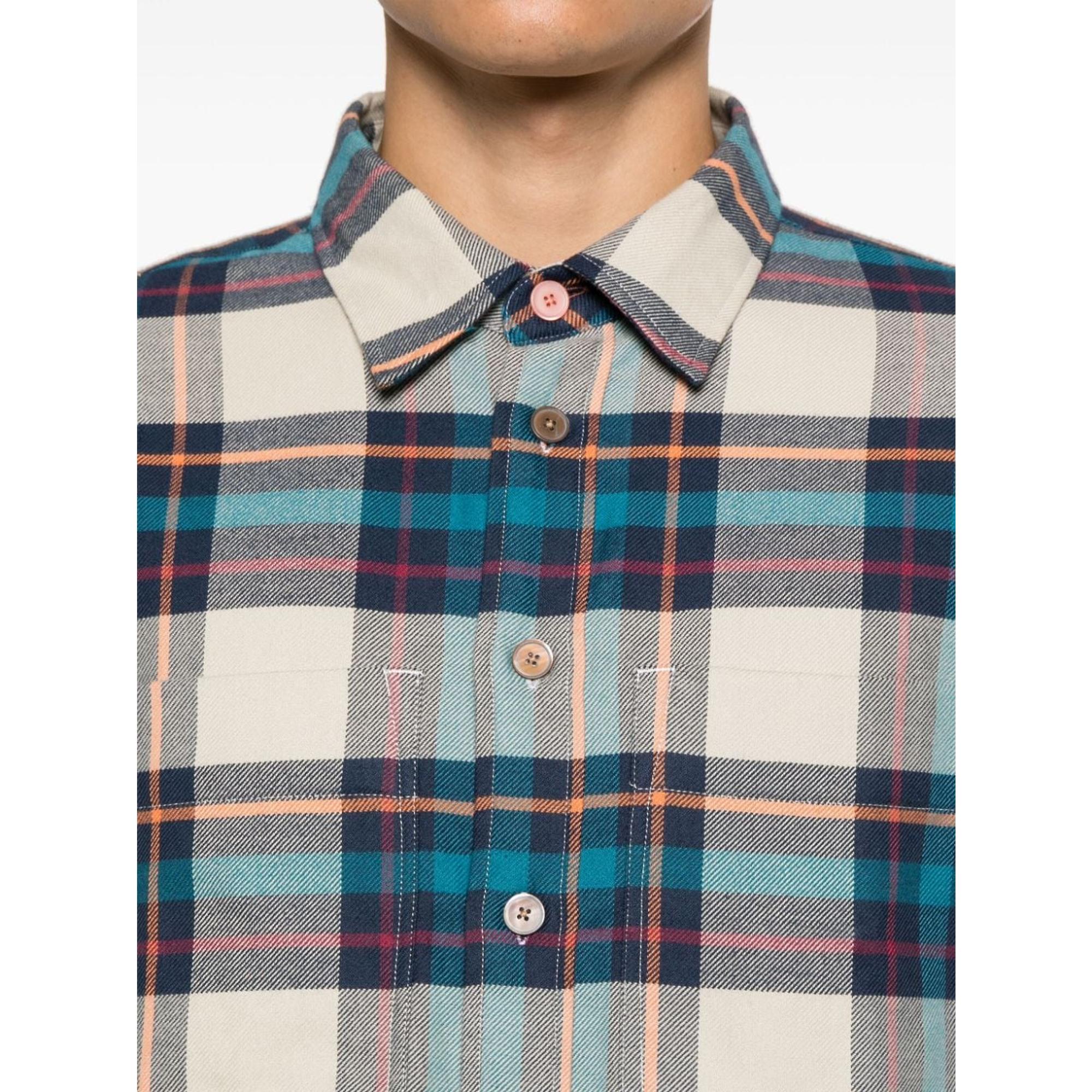 Product image 5 of 9 of Paul Smith Men's Long Sleeve Casual-Fit Shirt - Ecru Check