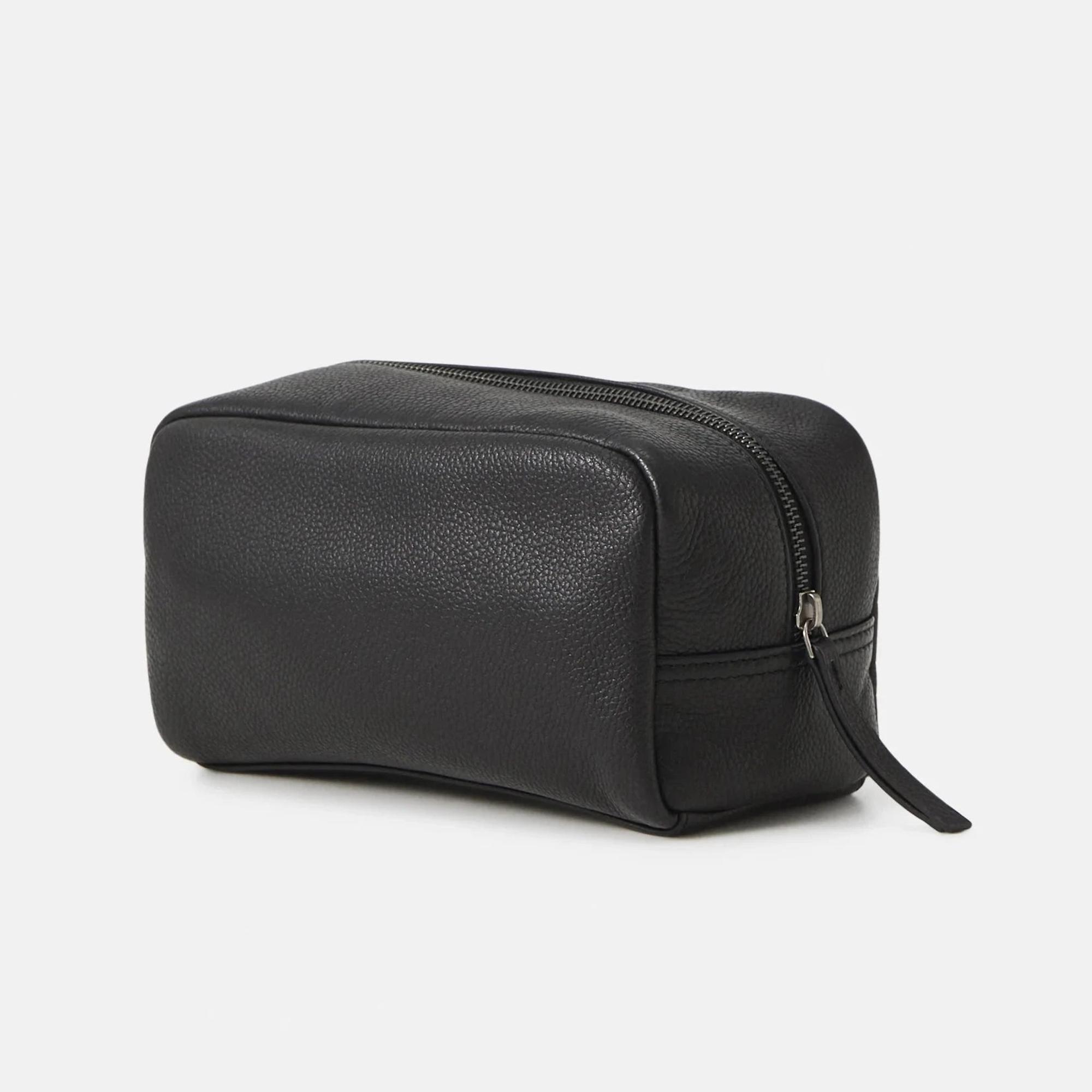 Product image 2 of 5 of Lyle & Scott Leather Wash Bag - Jet Black