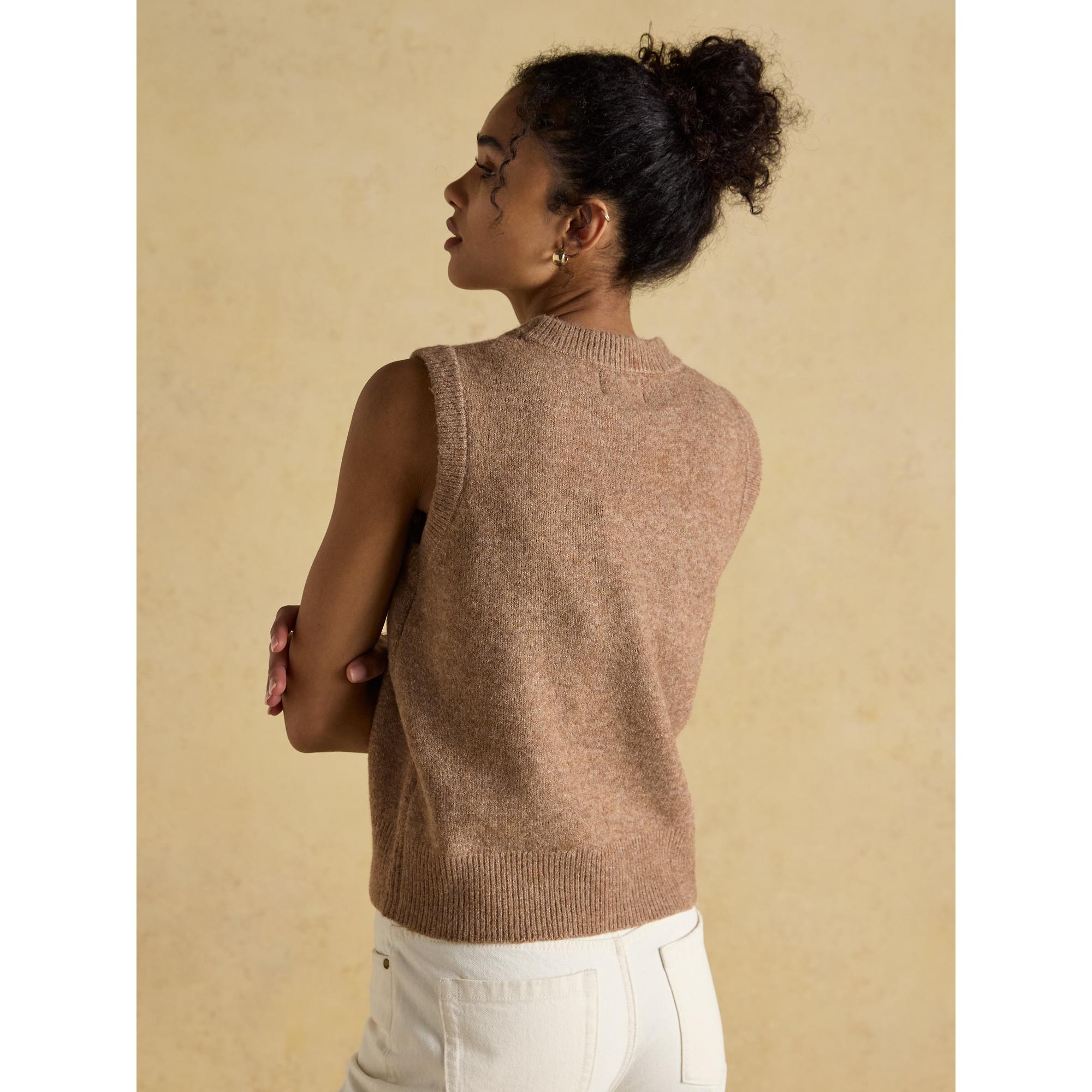 Product image 3 of 8 of Joules Women's Holly Knitted Vest - Tan Brown