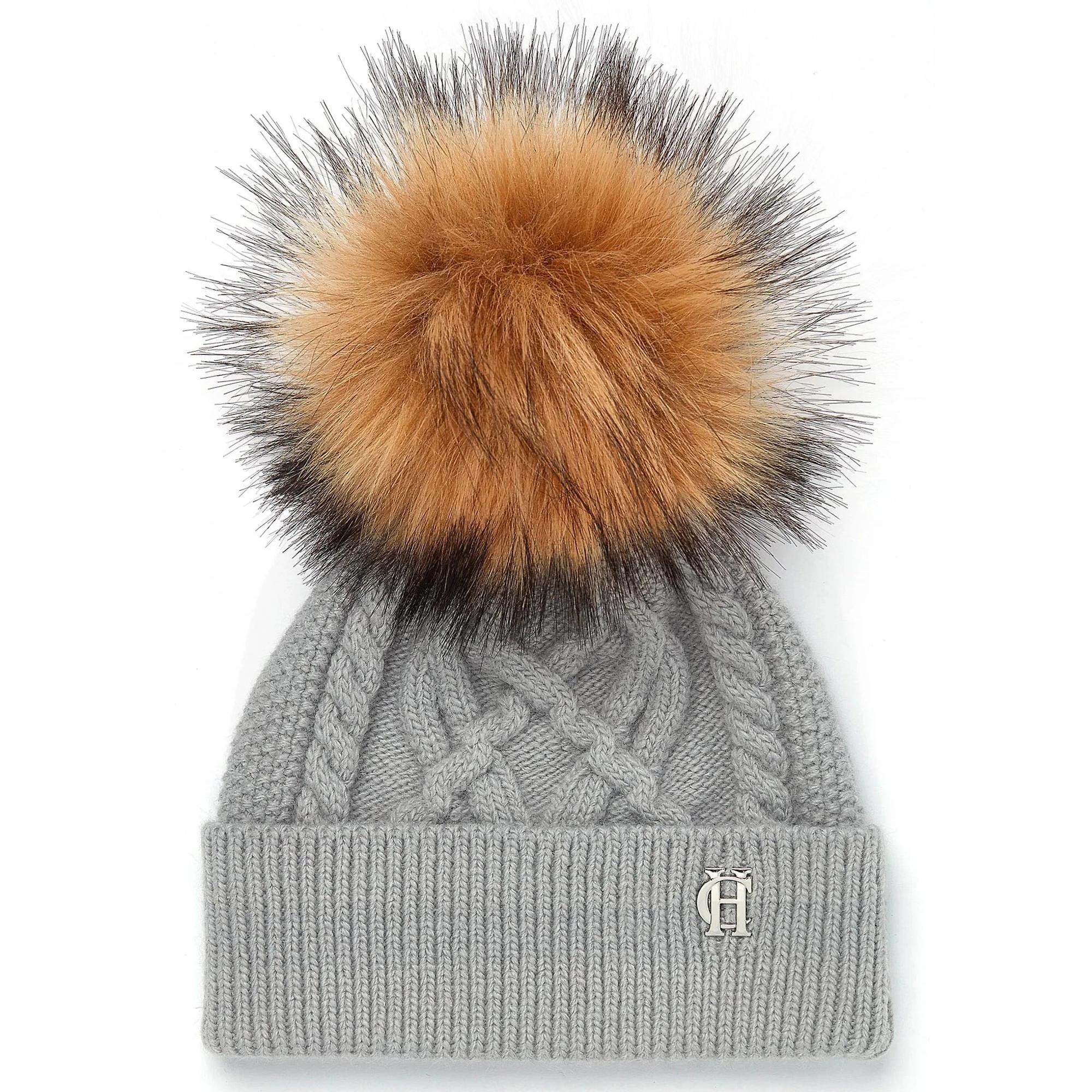 Product image 1 of 4 of Holland Cooper Cortina Beanie Bobble Hat - Soft Grey