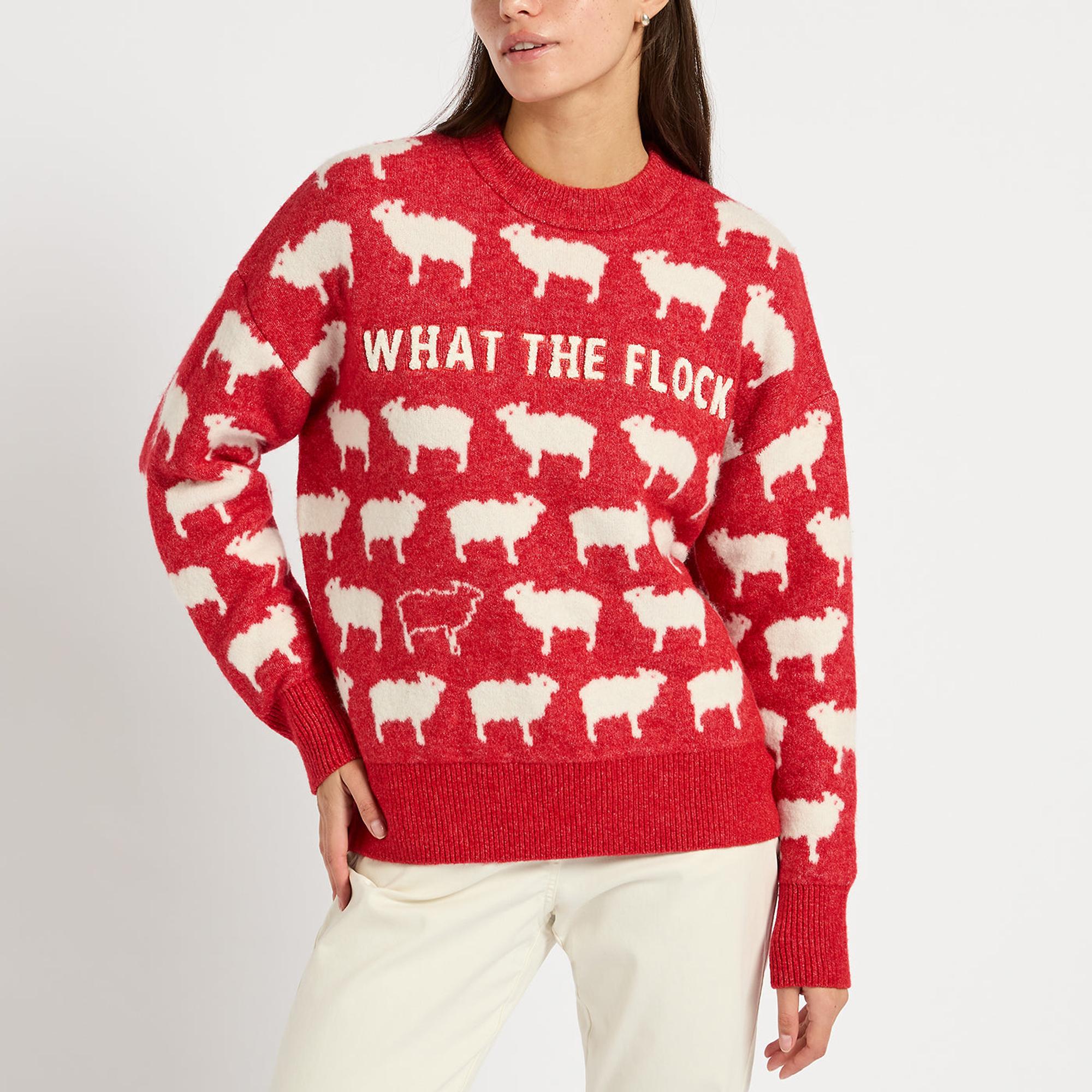 Product image 2 of 4 of Joules Women's What The Flock Intarsia Jumper - Red