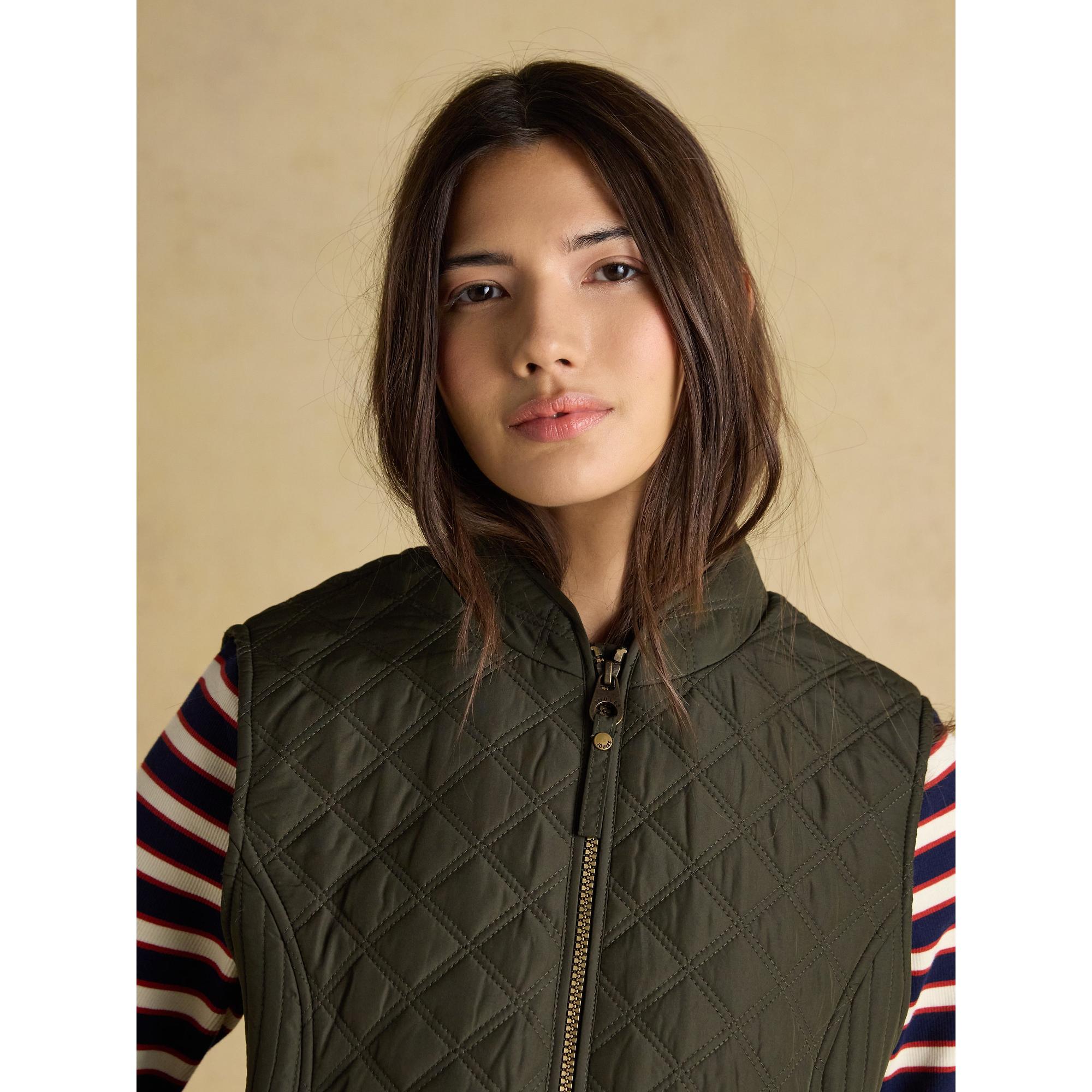 Product image 7 of 10 of Joules Women's Minx Showerproof Diamond Quilted Gilet - Green