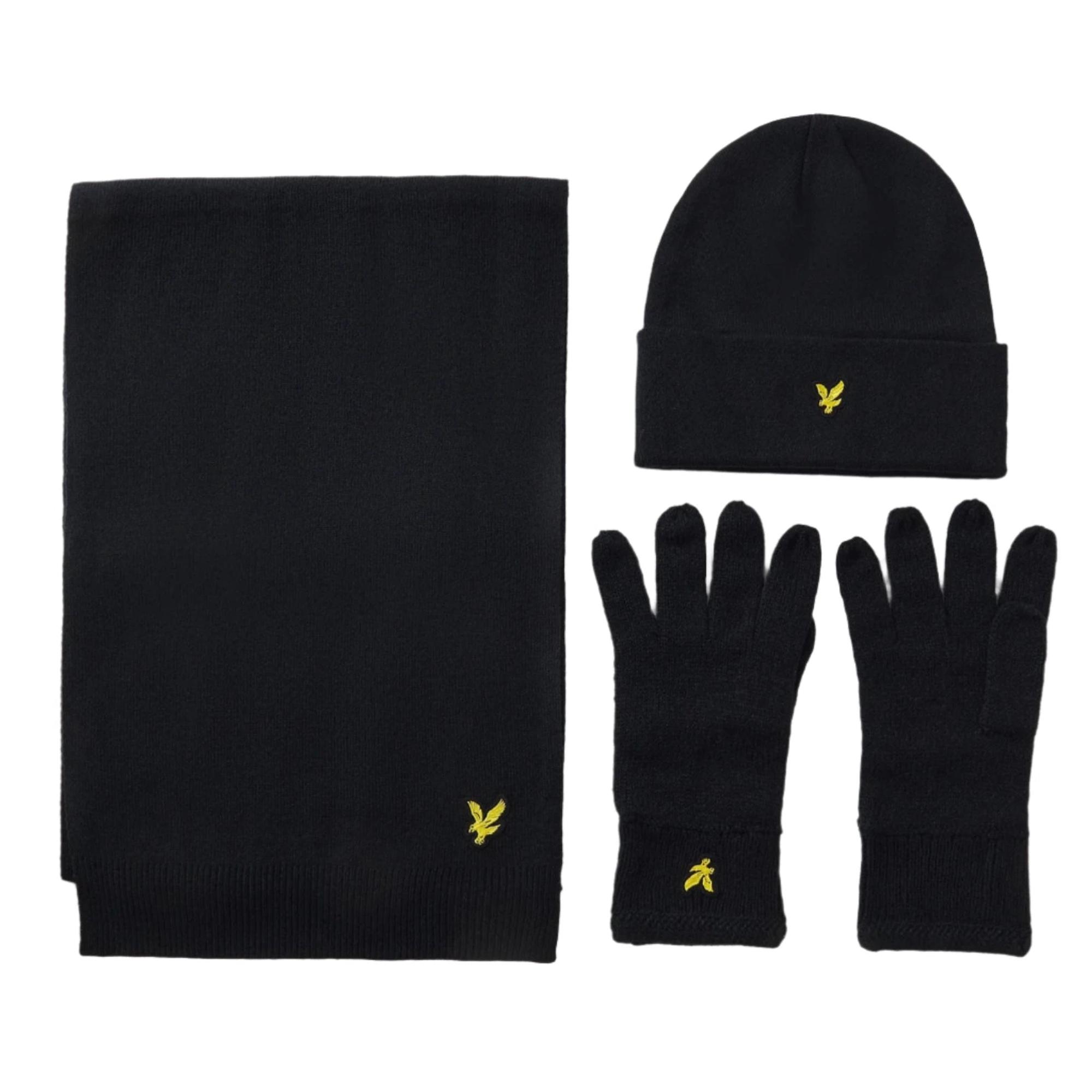 Product image 1 of 7 of Lyle & Scott Men's Checked Scarf And Beanie Gift Set - Dark Navy
