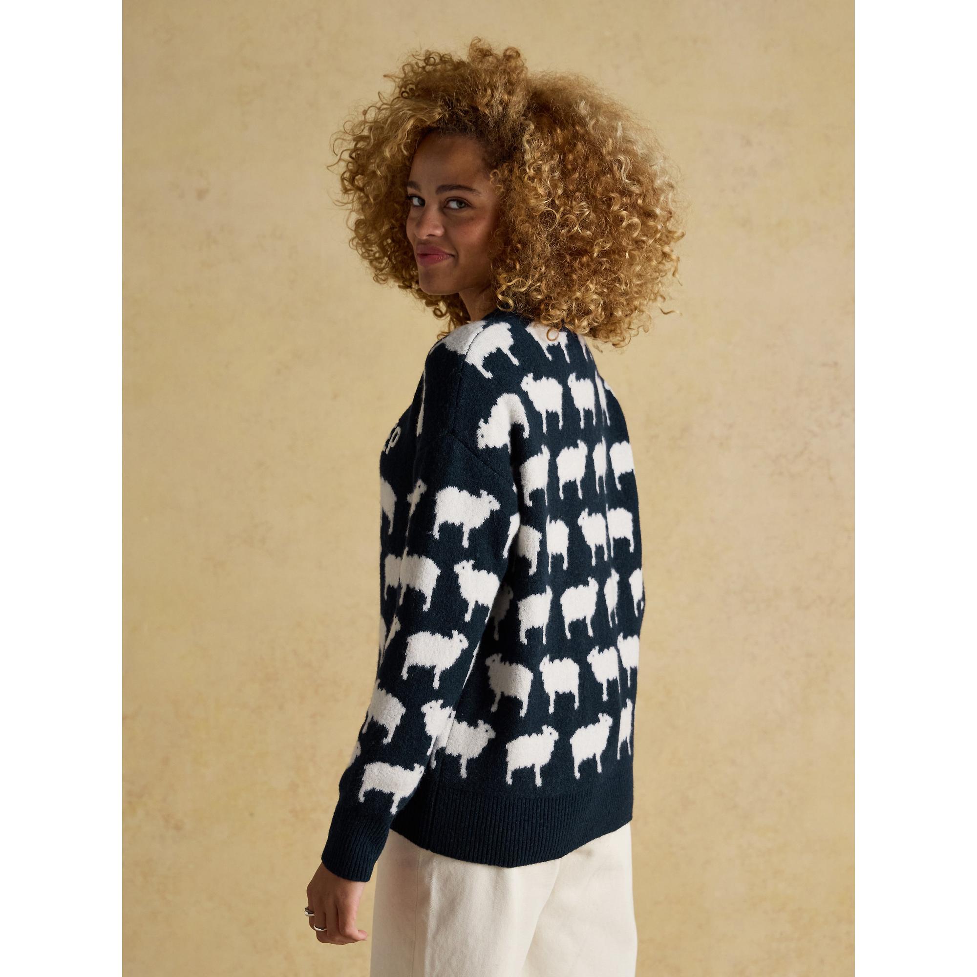 Product image 3 of 6 of Joules Women's Très Sheep Intarsia Knitted Jumper - Navy