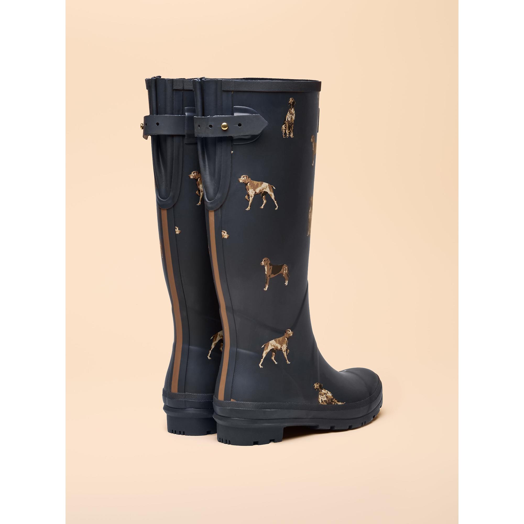 Product image 3 of 6 of Joules Women's Adjustable Tall Printed Wellies - Navy Dog