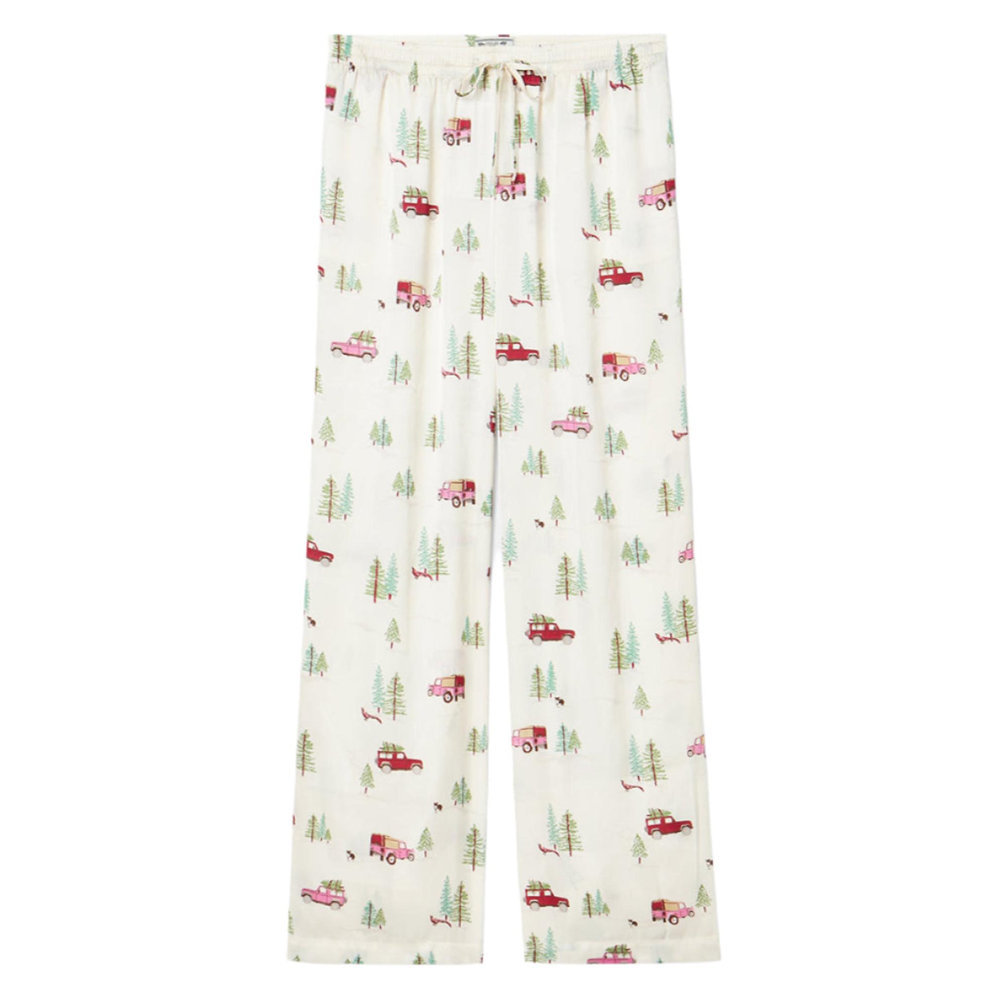 Product image 7 of 7 of Joules Women's Bonnie Satin Pyjama Set - Cream/Land Rover