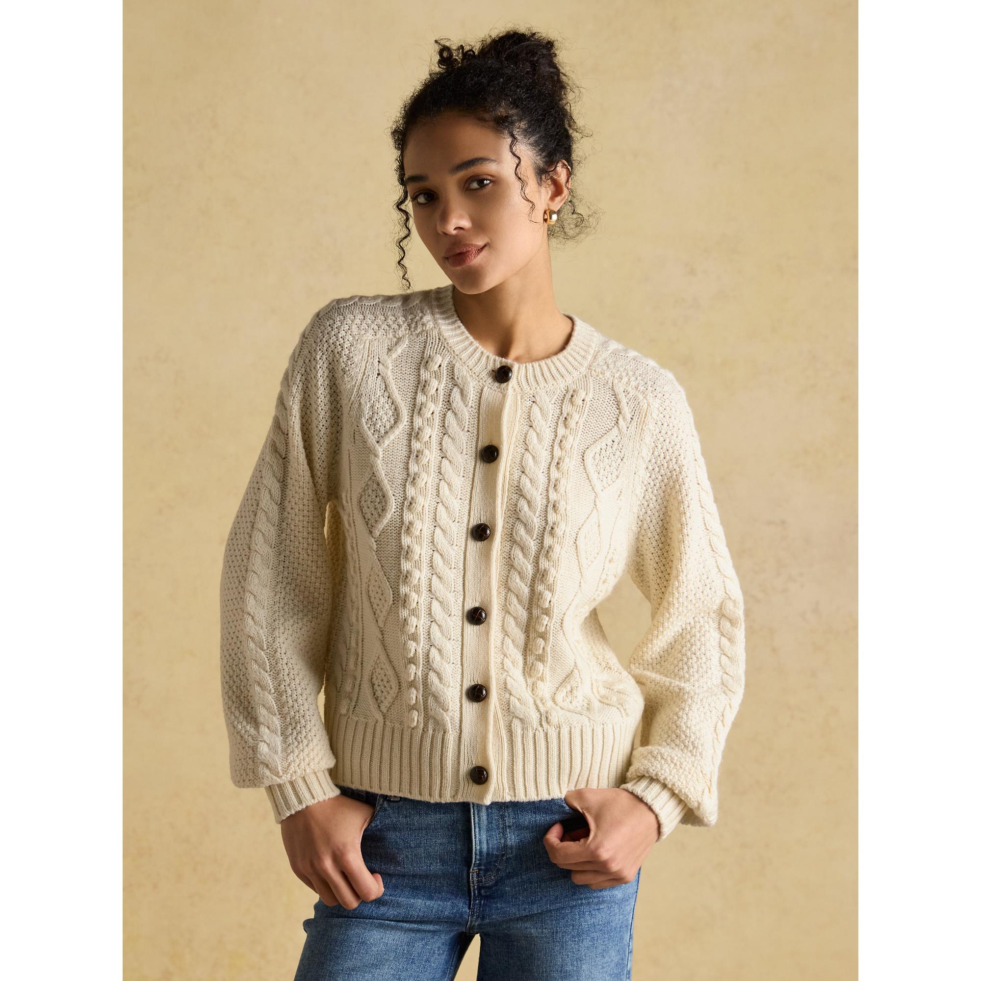 Product image 2 of 9 of Joules Women's Rafferty Cable Knit Cardigan - Cream