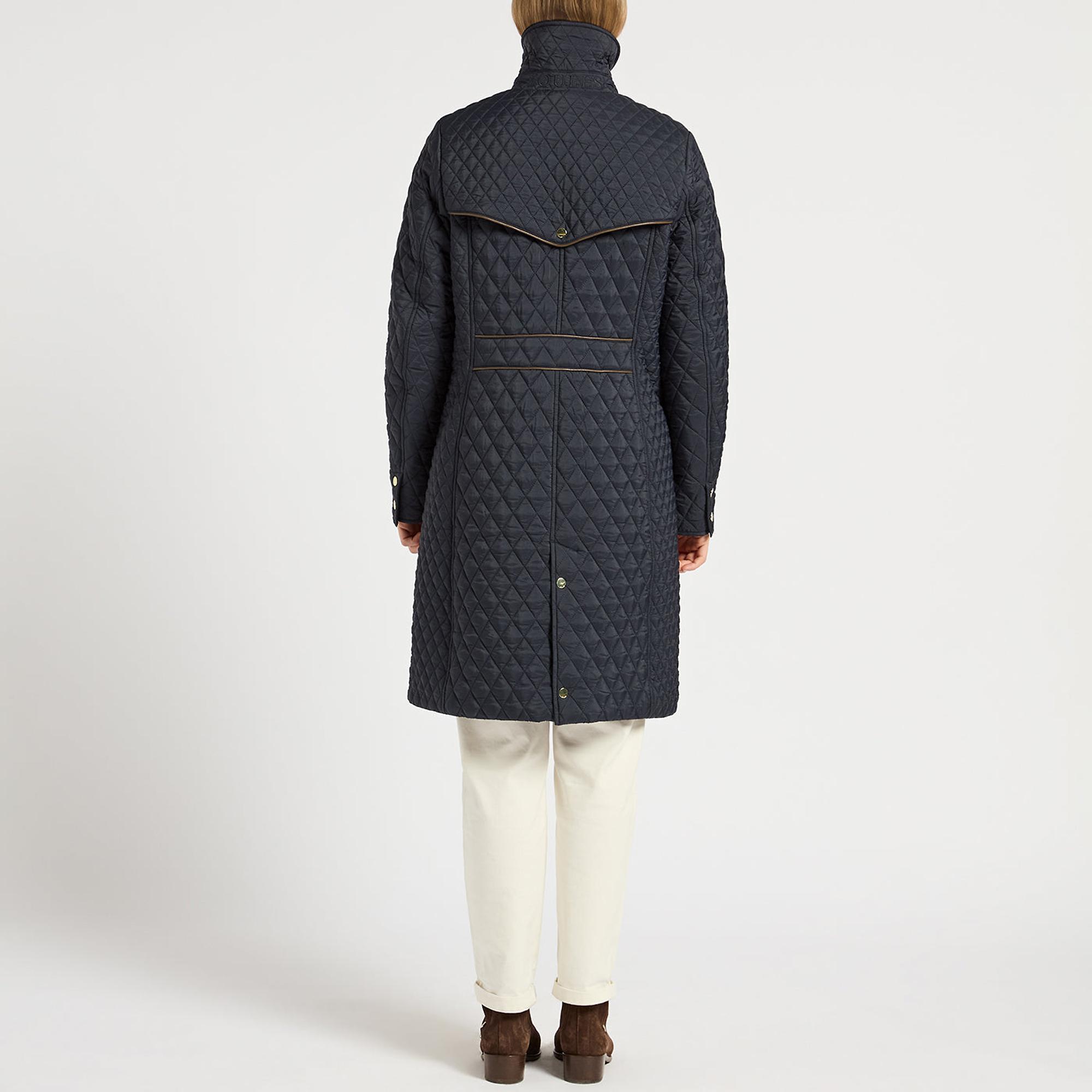 Product image 5 of 6 of Joules Women's Rosewell Long Showerproof Longline Quilted Coat - Navy