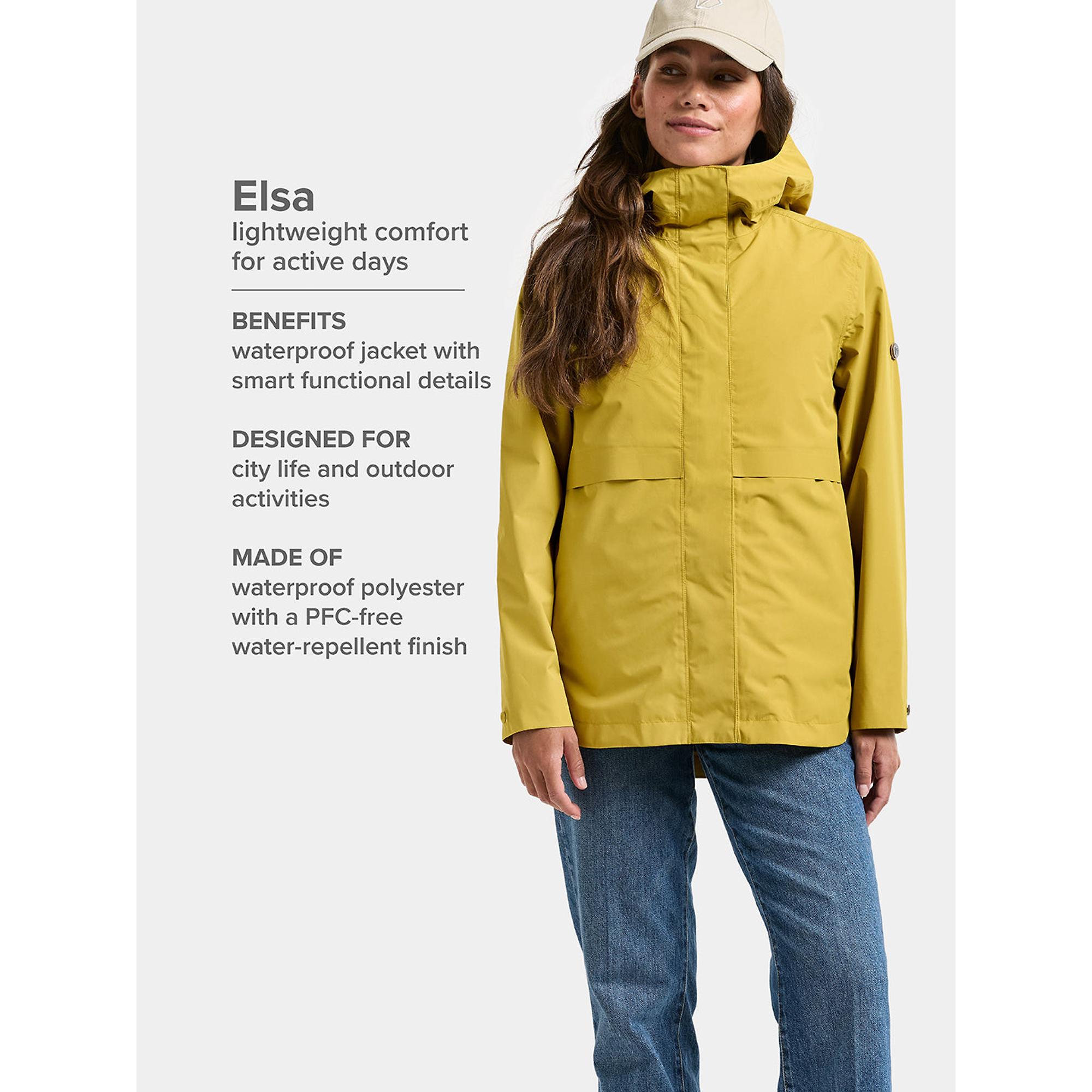 Product image 2 of 11 of Didriksons Women's Elsa Waterproof Jacket - Yellow Pollen
