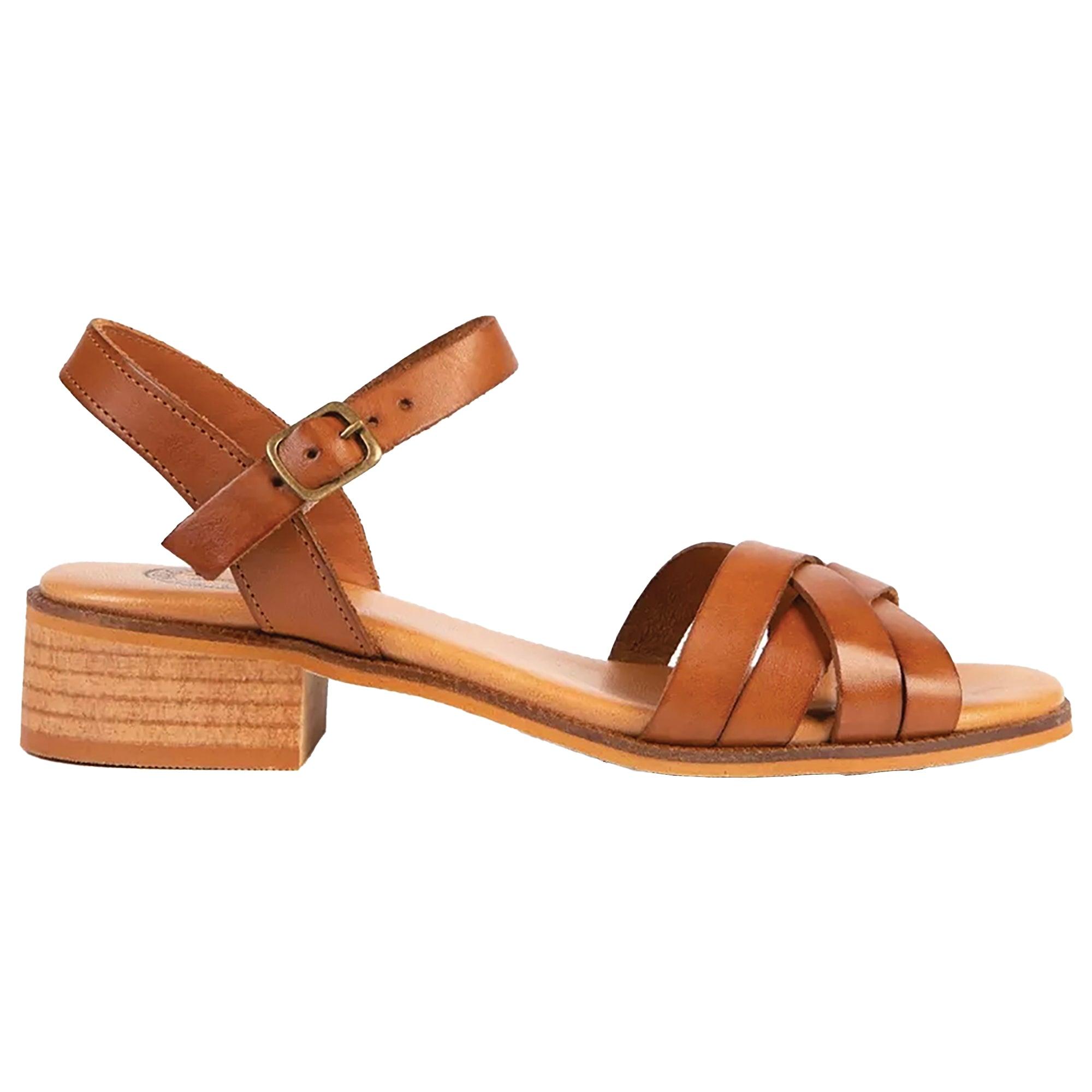 Product image 1 of 4 of Penelope Chilvers Women's Heeled Shepherdess Leather Sandals - Tan