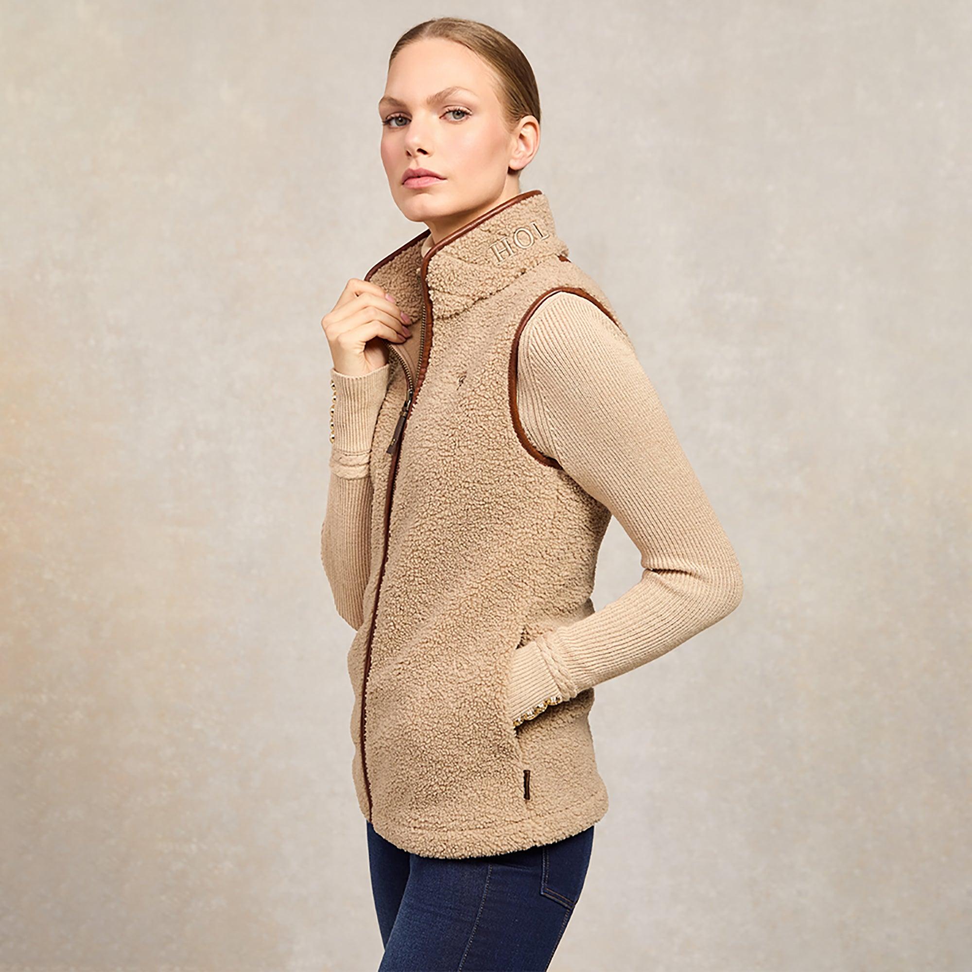Product image 4 of 11 of Holland Cooper Women's Country Fleece Gilet - Natural Borg