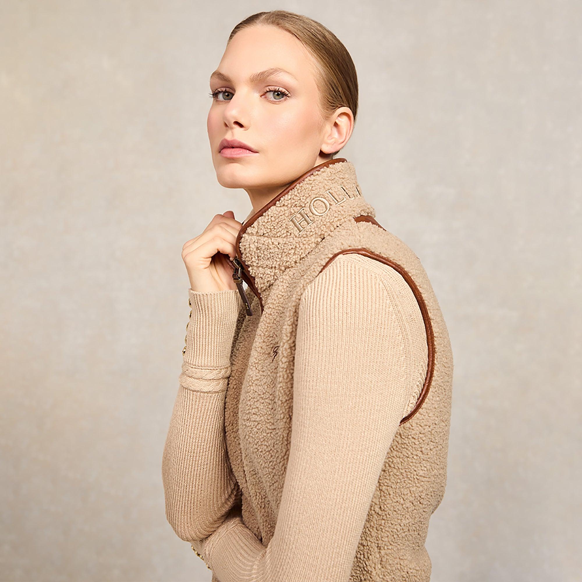 Product image 7 of 11 of Holland Cooper Women's Country Fleece Gilet - Natural Borg