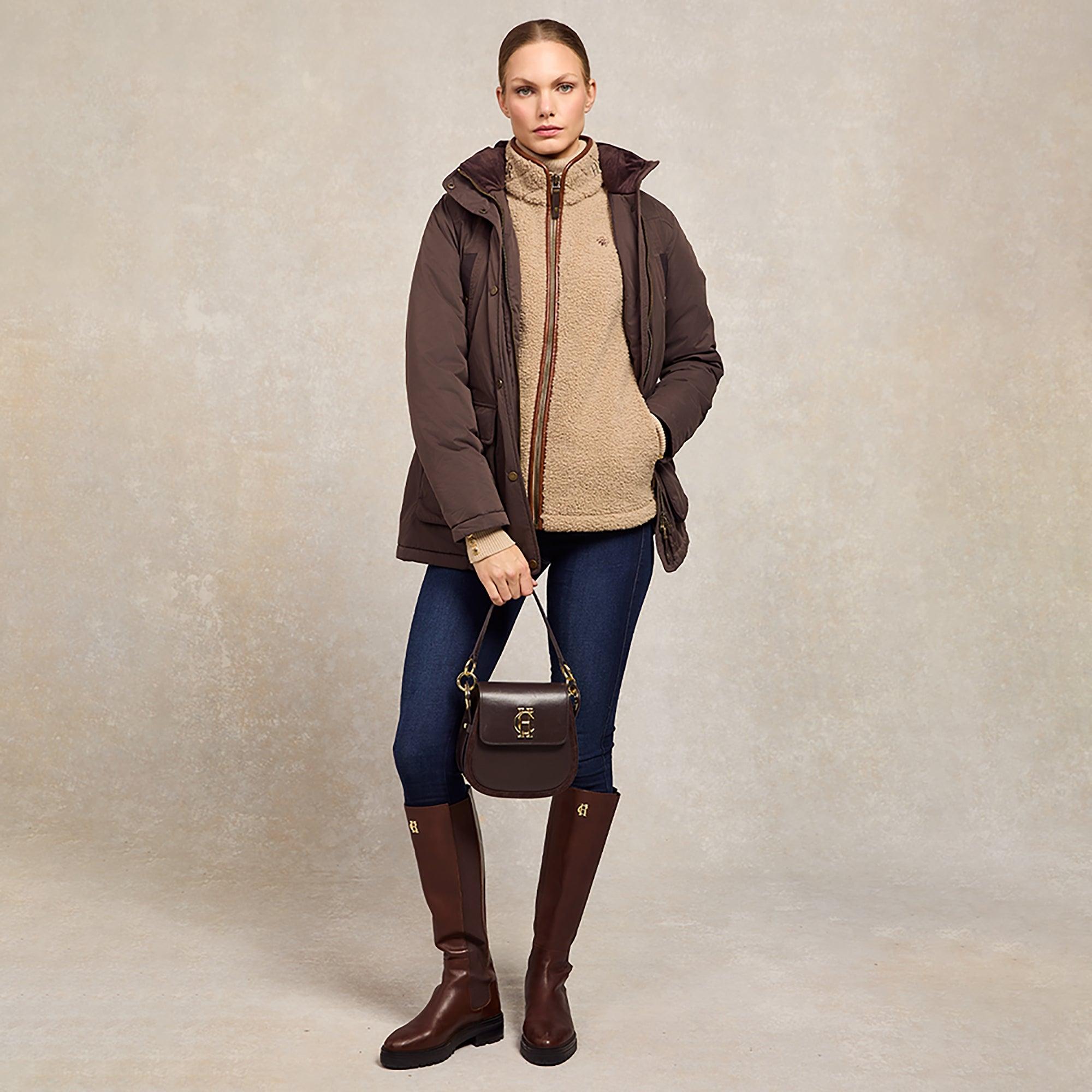 Product image 3 of 11 of Holland Cooper Women's Country Fleece Gilet - Natural Borg