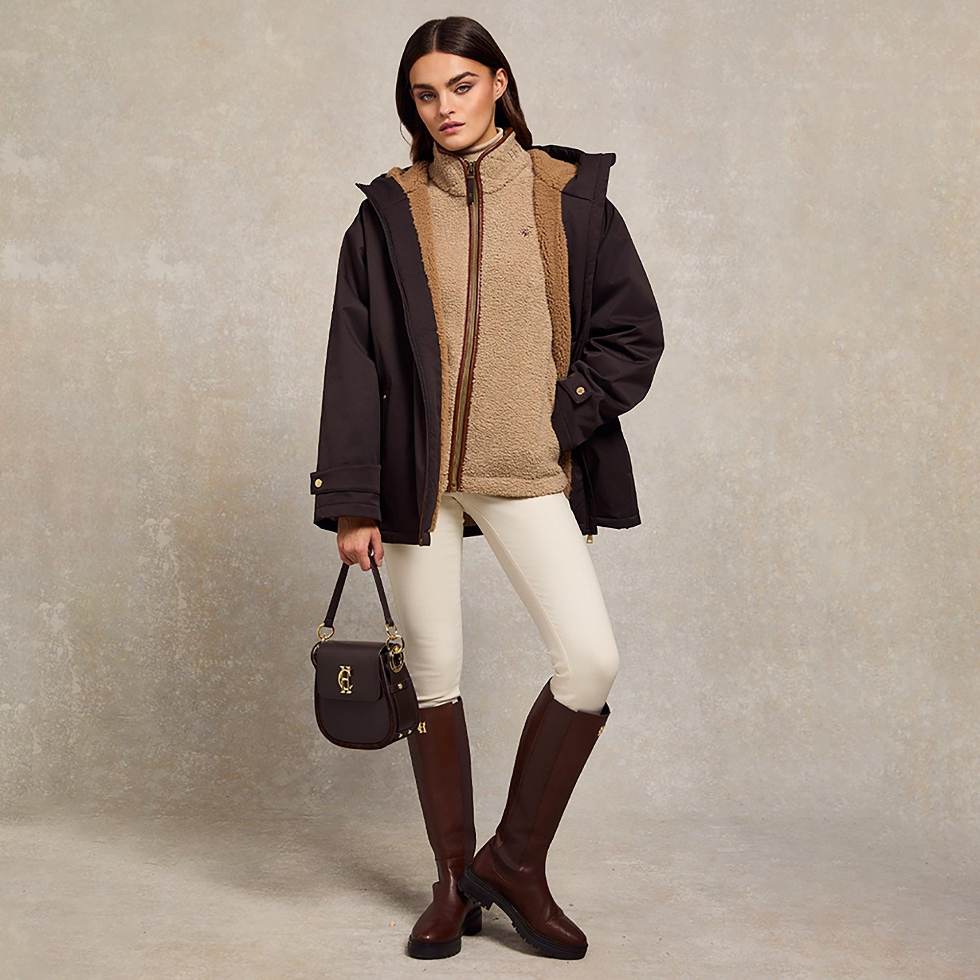 Product image 2 of 12 of Holland Cooper Women's Country Fleece Jacket - Natural Borg