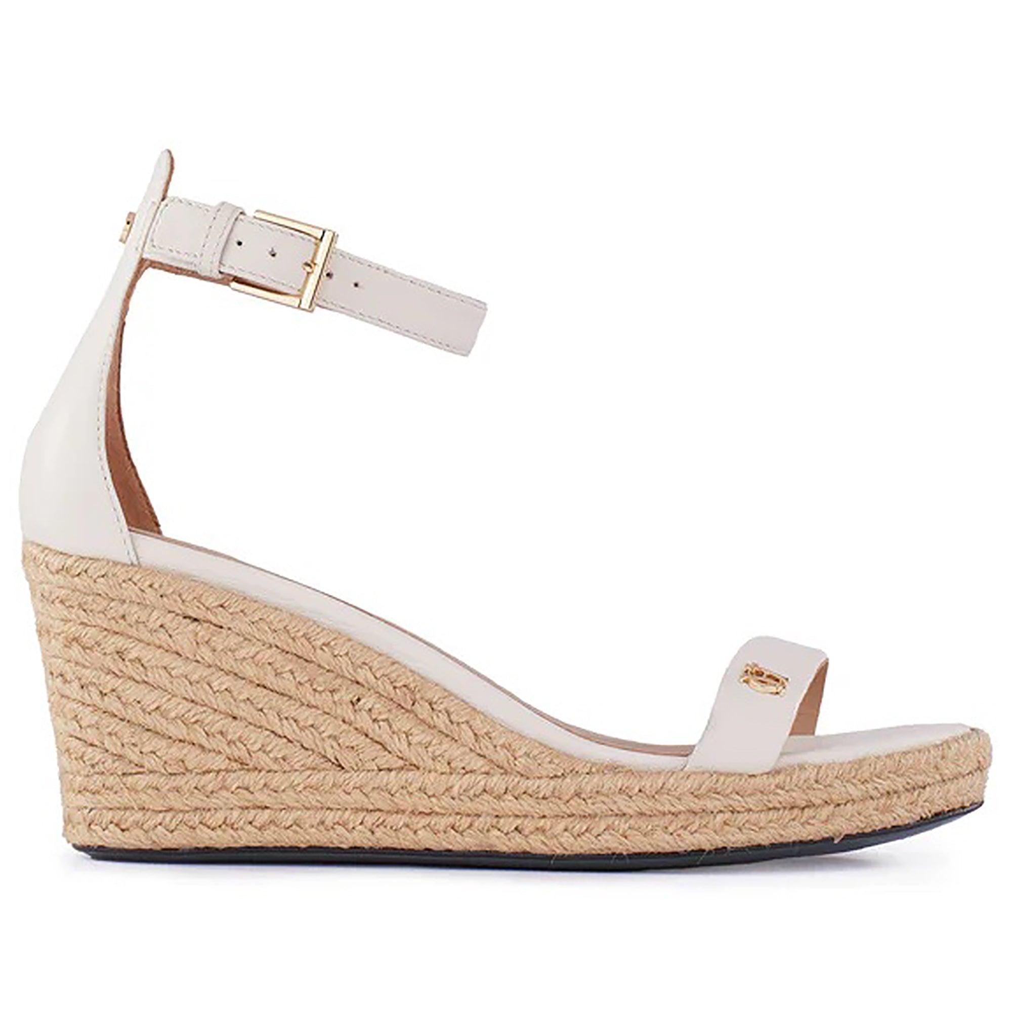 Product image 1 of 8 of Holland Cooper Women's St Lucia Espadrille Wedge Sandals - Cream Leather