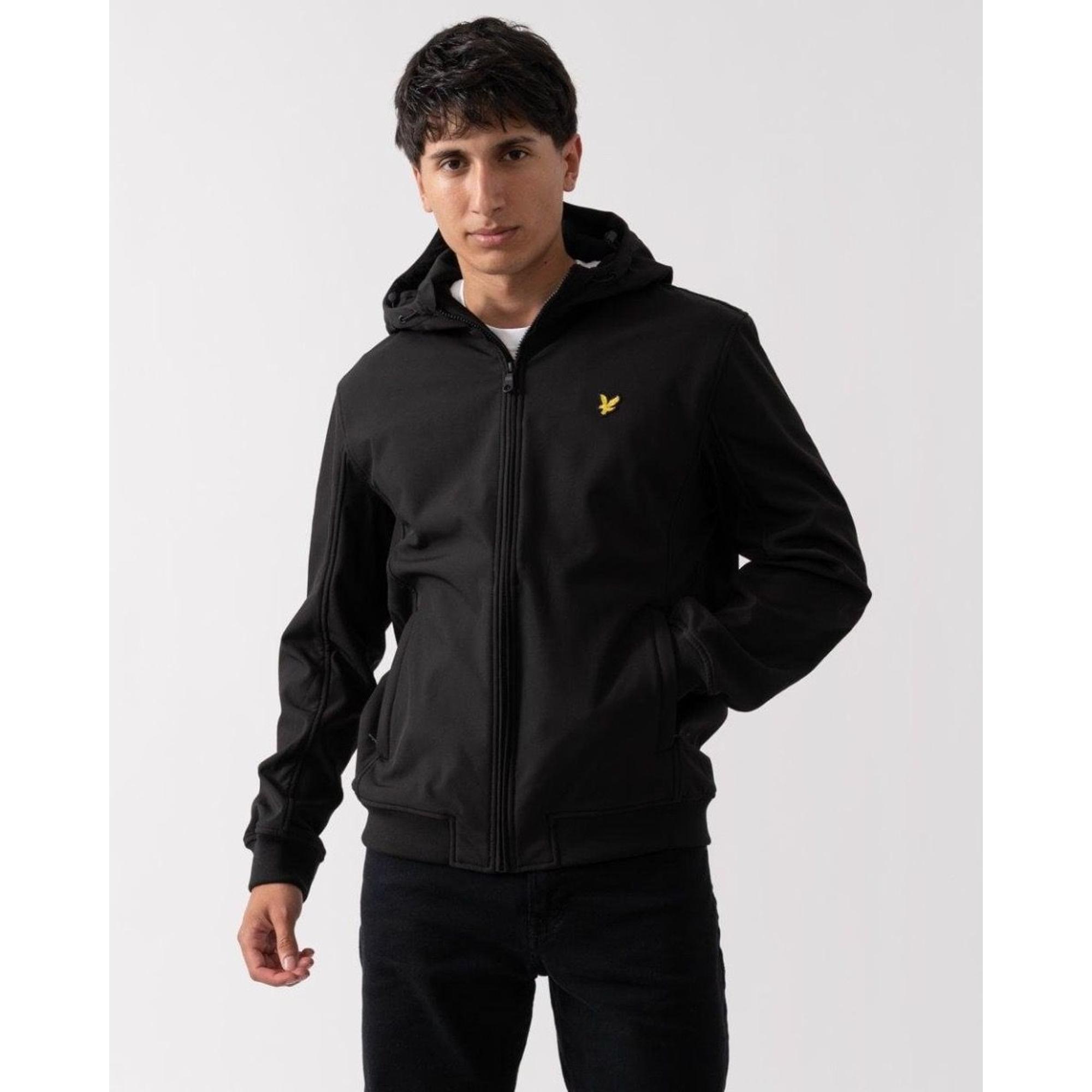 Product image 3 of 5 of Lyle & Scott Men's Fleece Back Softshell Jacket - Jet Black