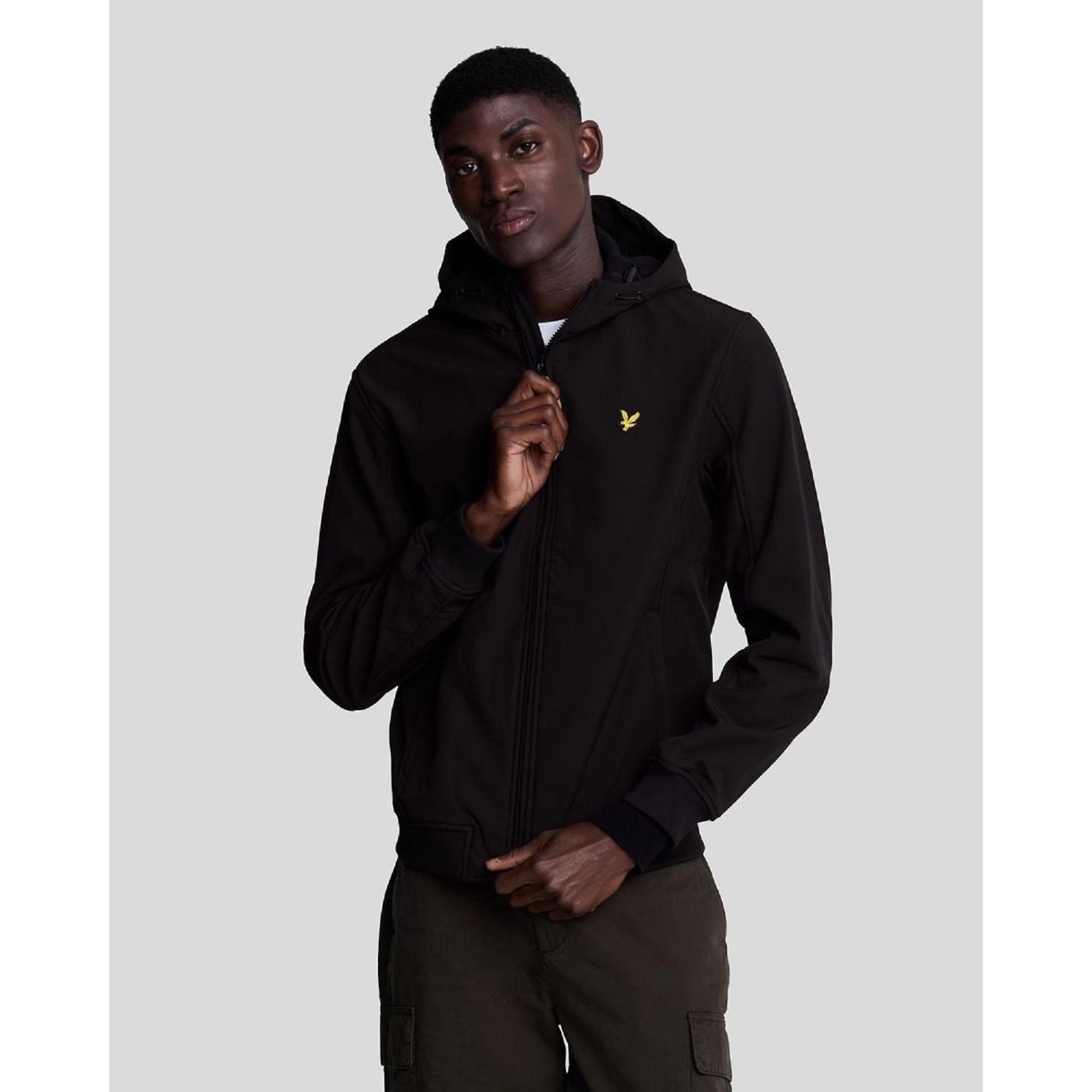 Product image 4 of 5 of Lyle & Scott Men's Fleece Back Softshell Jacket - Jet Black