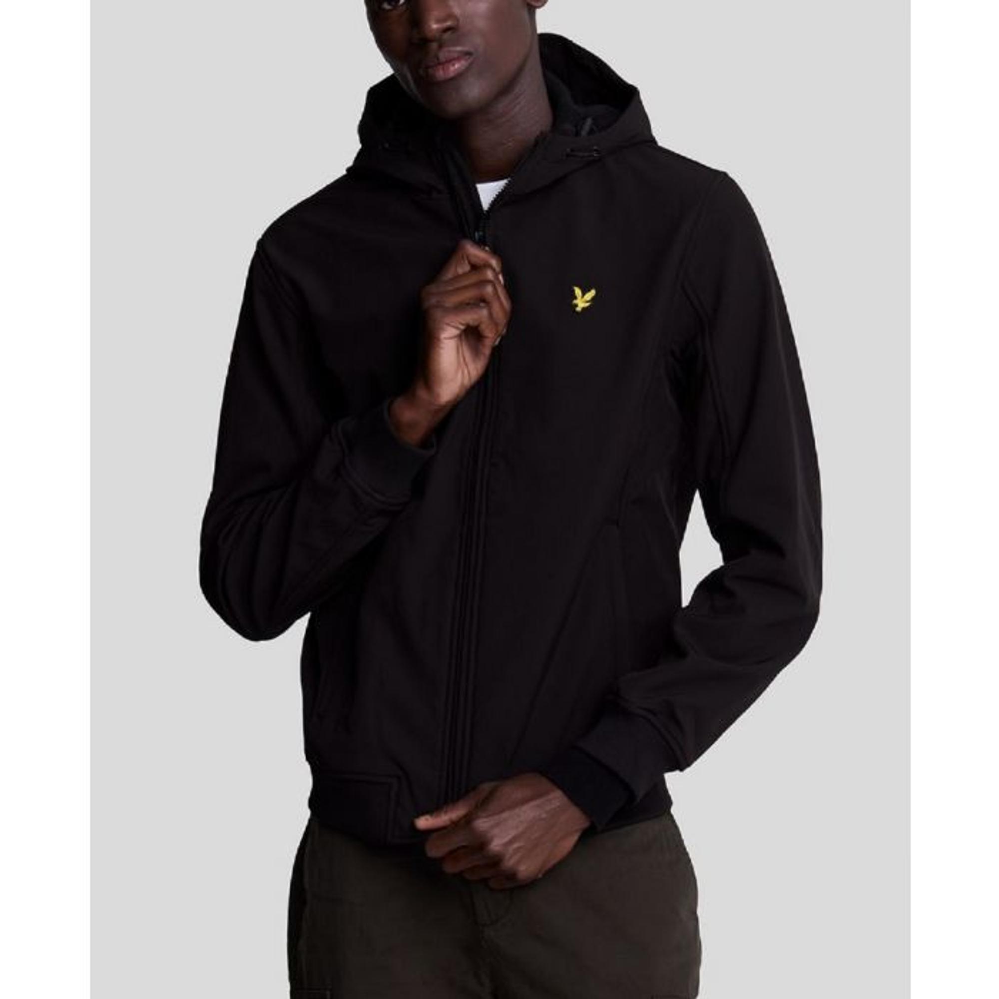 Product image 2 of 5 of Lyle & Scott Men's Fleece Back Softshell Jacket - Jet Black