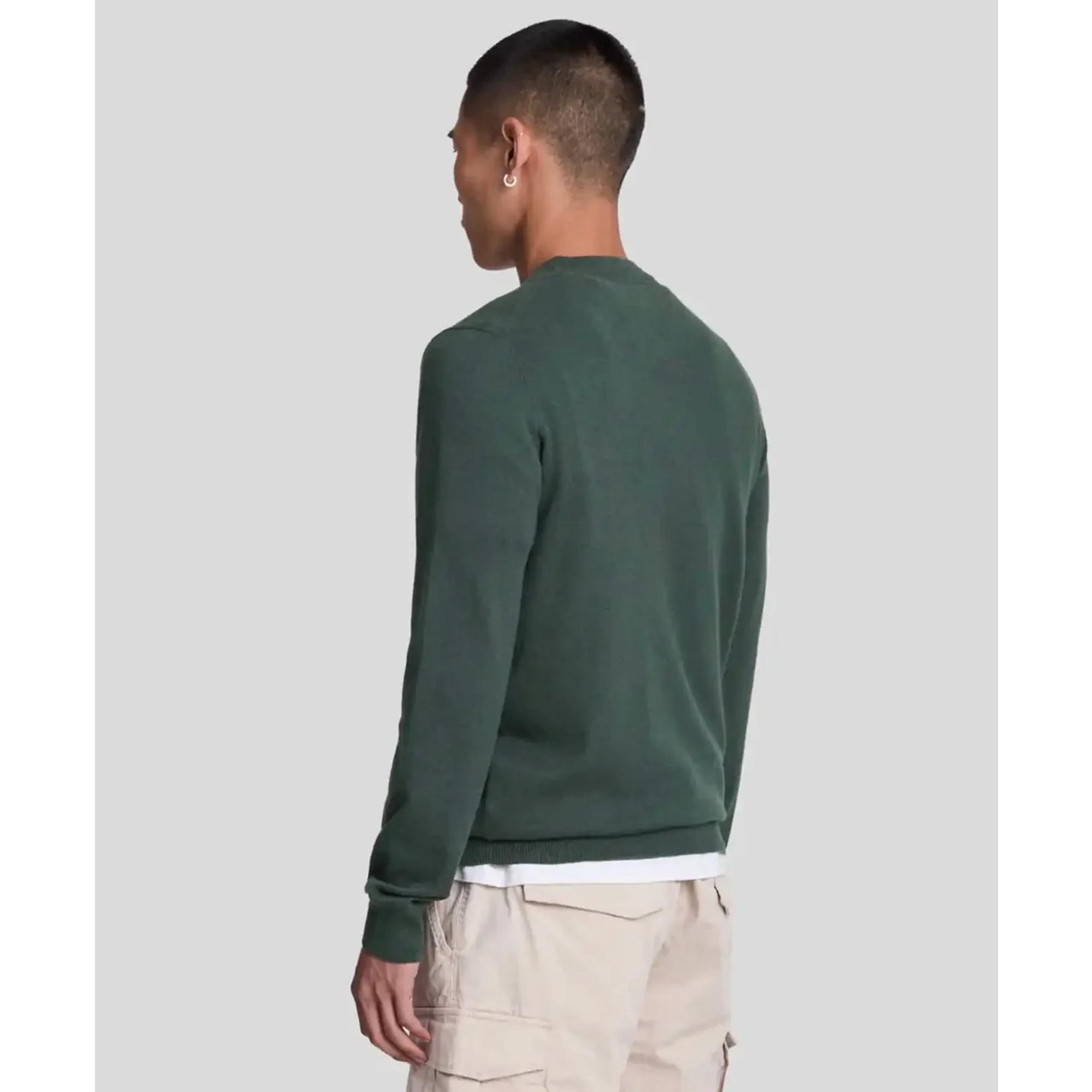 Product image 4 of 5 of Lyle & Scott Men's Cotton Merino Crew Neck Jumper - Deep Green