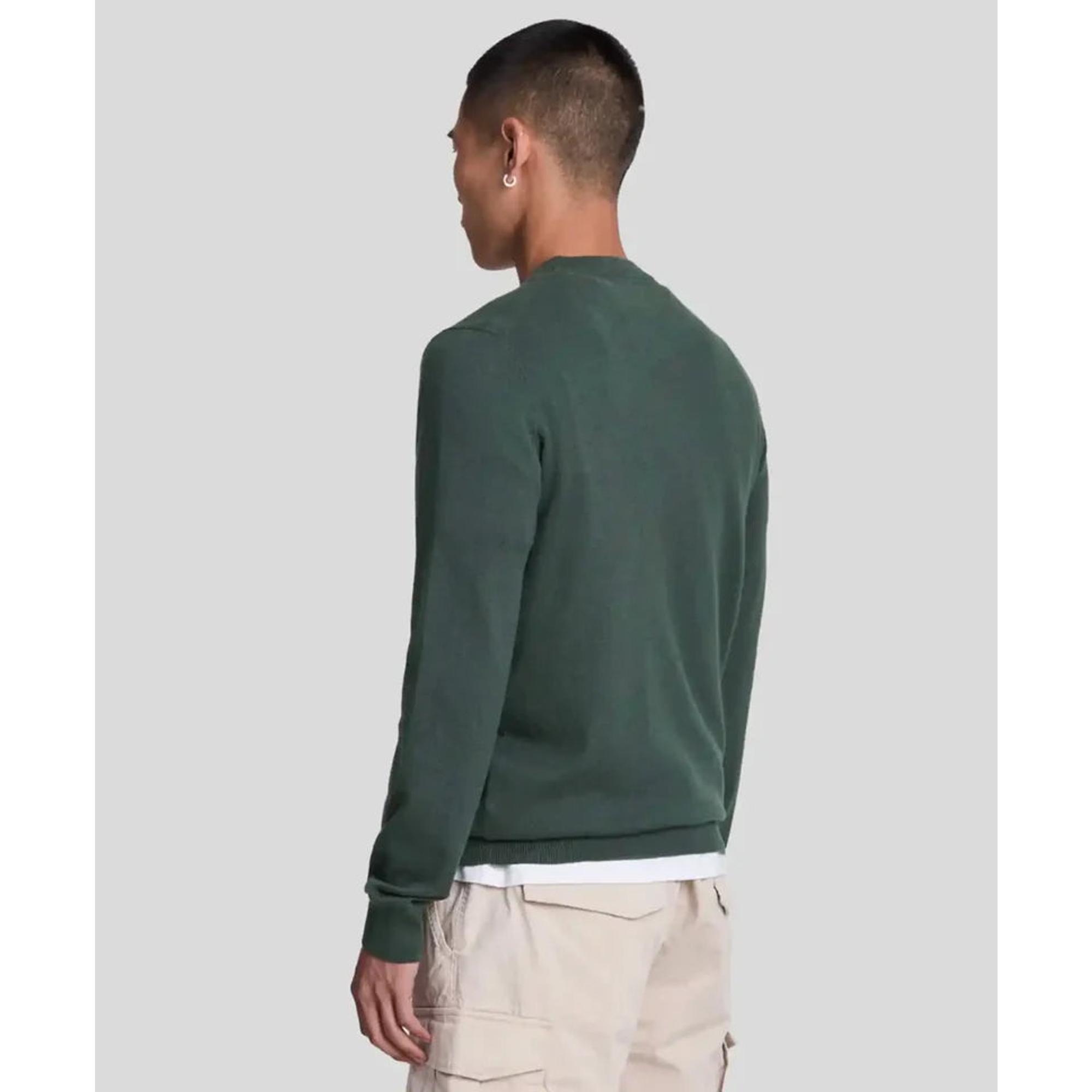 Product image 2 of 5 of Lyle & Scott Men's Cotton Merino Crew Neck Jumper - Deep Green