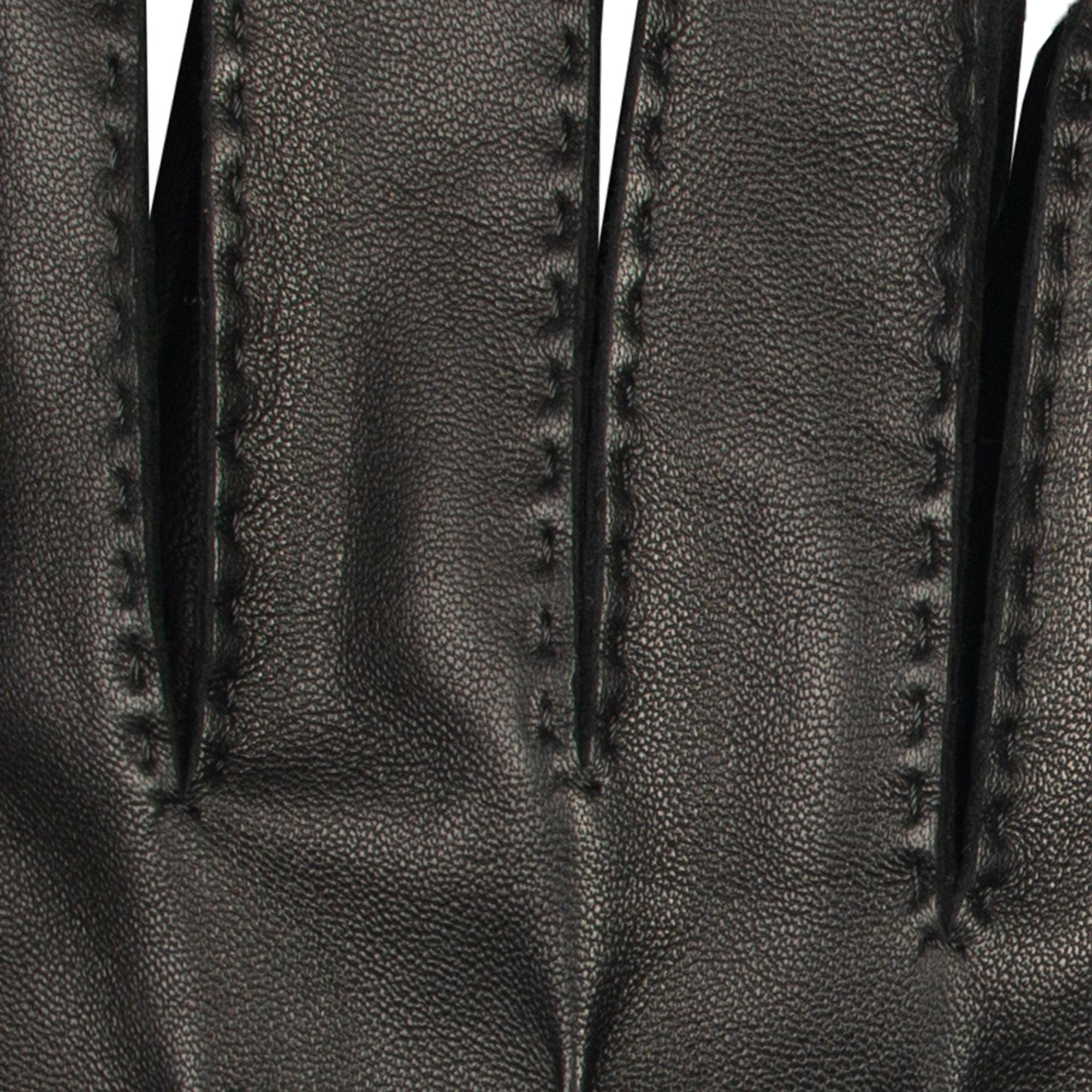 Product image 7 of 10 of Dents Men's Tetbury Handsewn Three-Point Wool and Cashmere Blend-Lined Leather Gloves - Black
